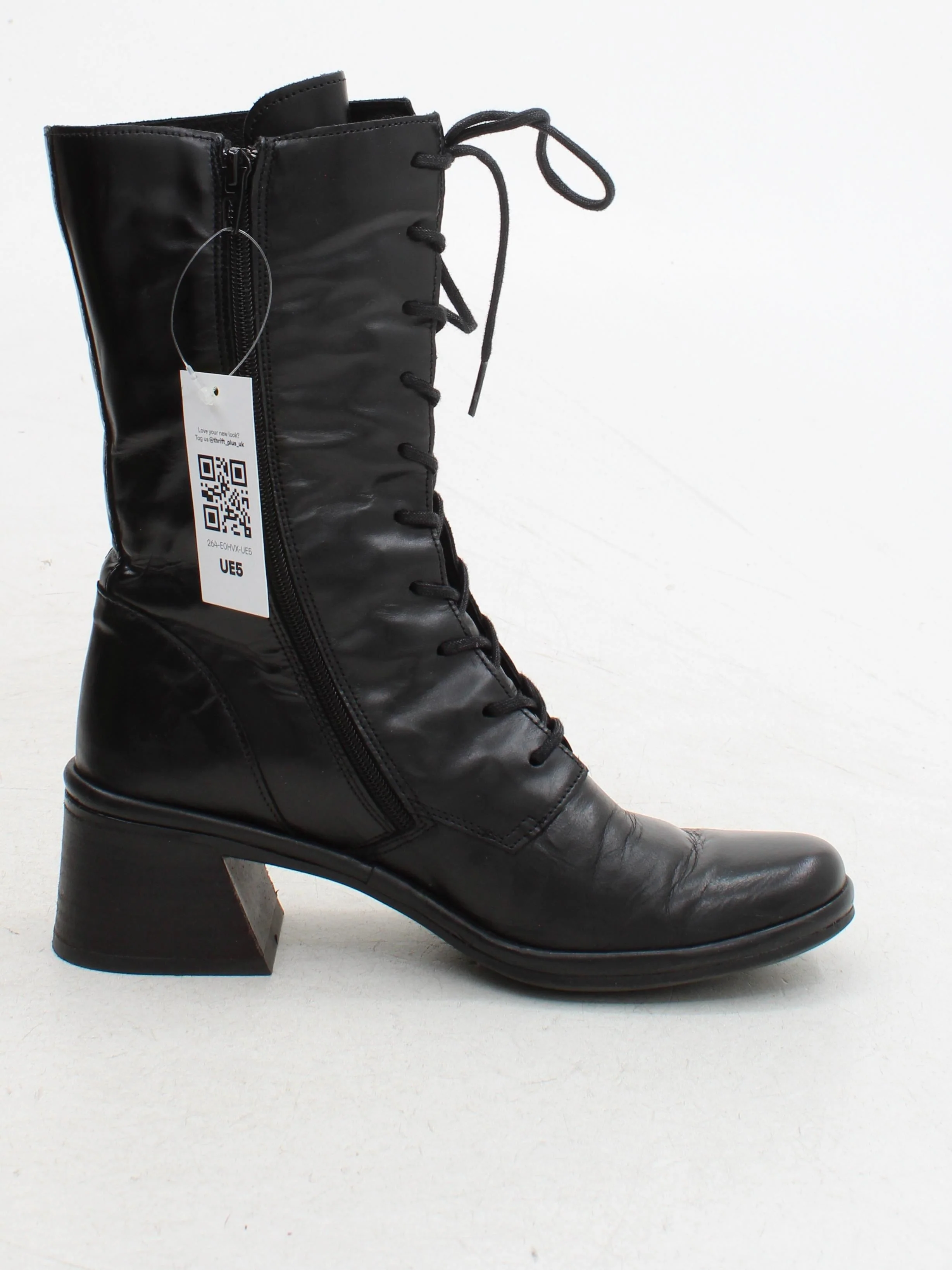 FLY London Women's Boots UK 6.5 Black 100% Leather Combat - Image 5