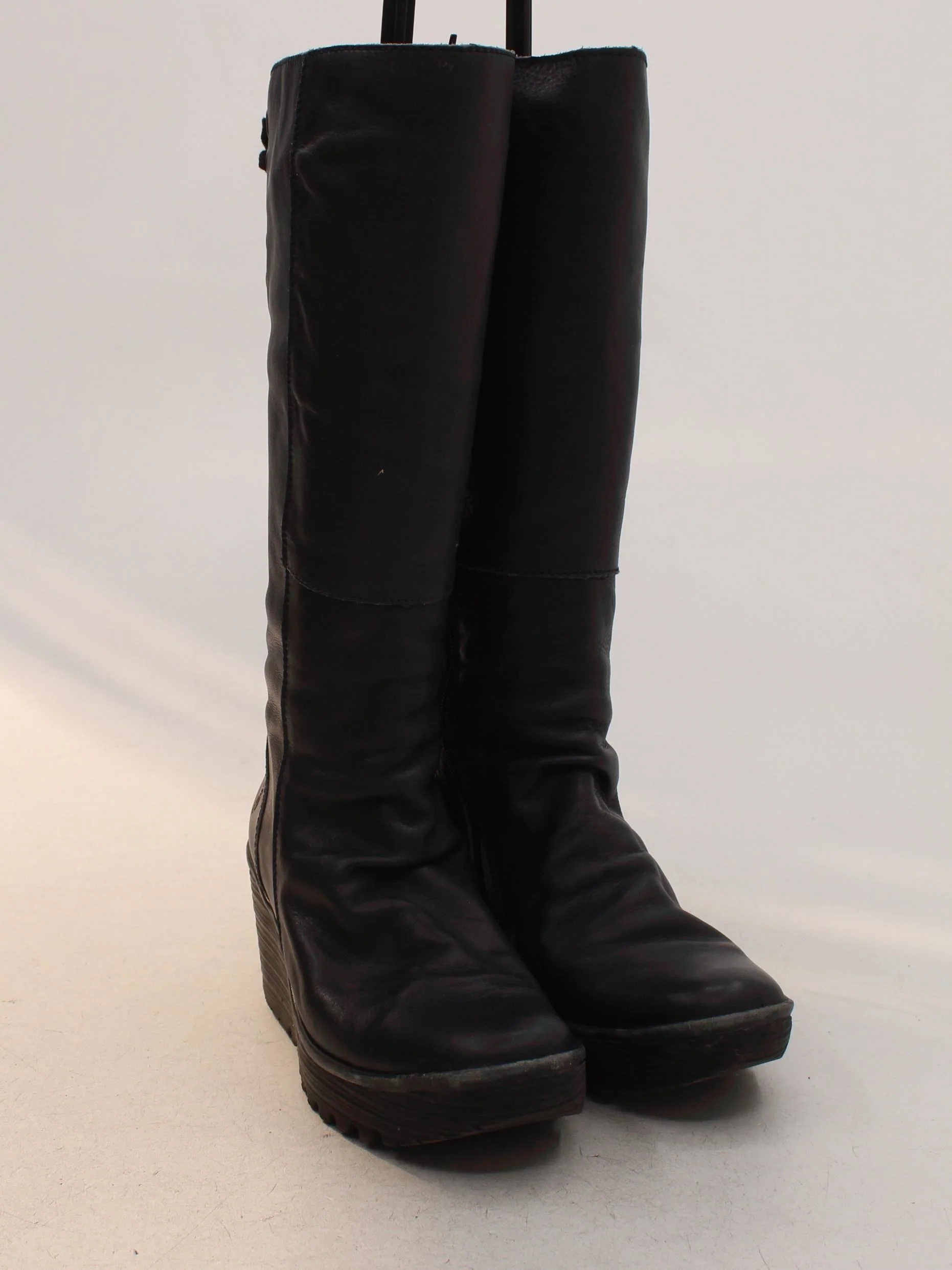 FLY London Women's Boots UK 6.5 Black 100% Leather Platform - Image 4