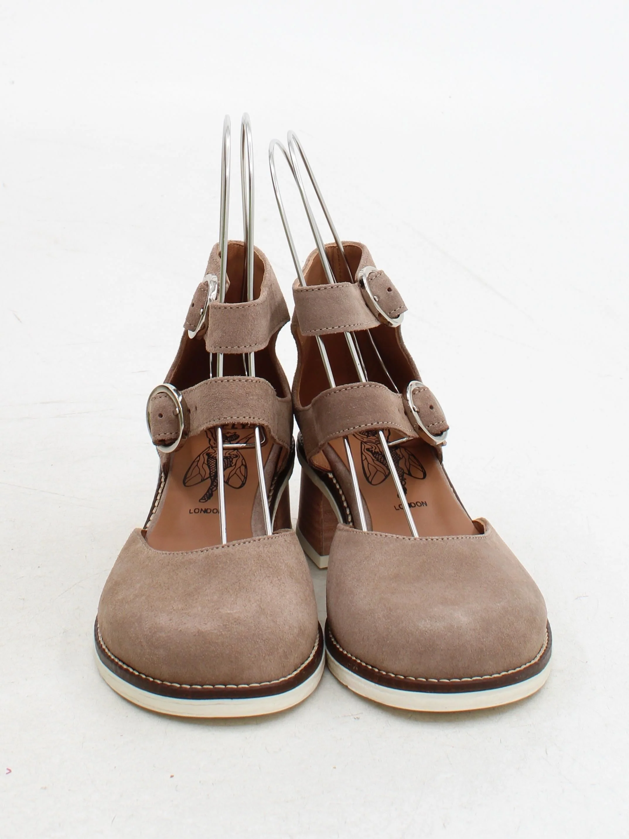 FLY London Women's Heels UK 6 Tan Leather with Leather Court - Image 2