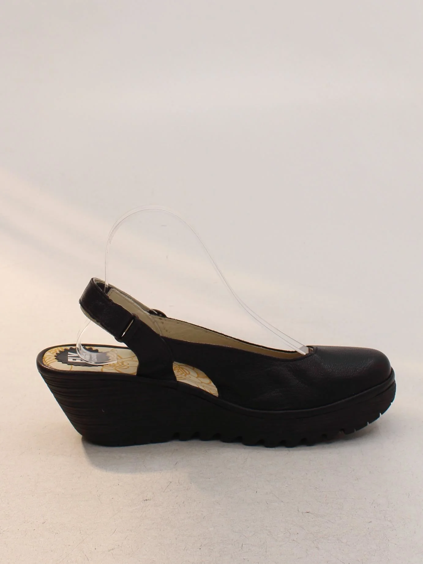 FLY London Women's Heels UK 7 Black 100% Leather Platform - Image 5