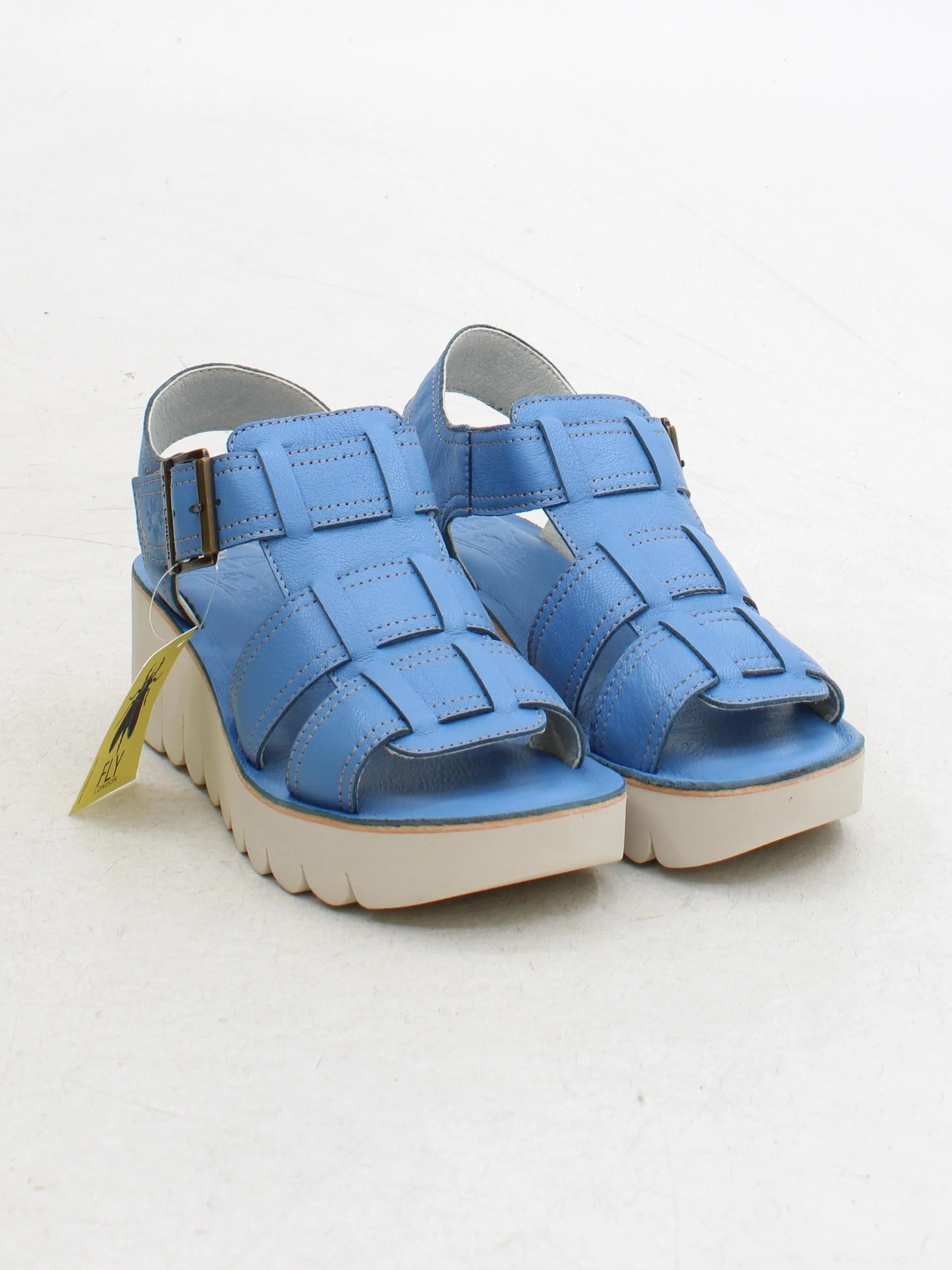 FLY London Women's Sandals UK 4 Blue 100% Leather Strappy - Image 4