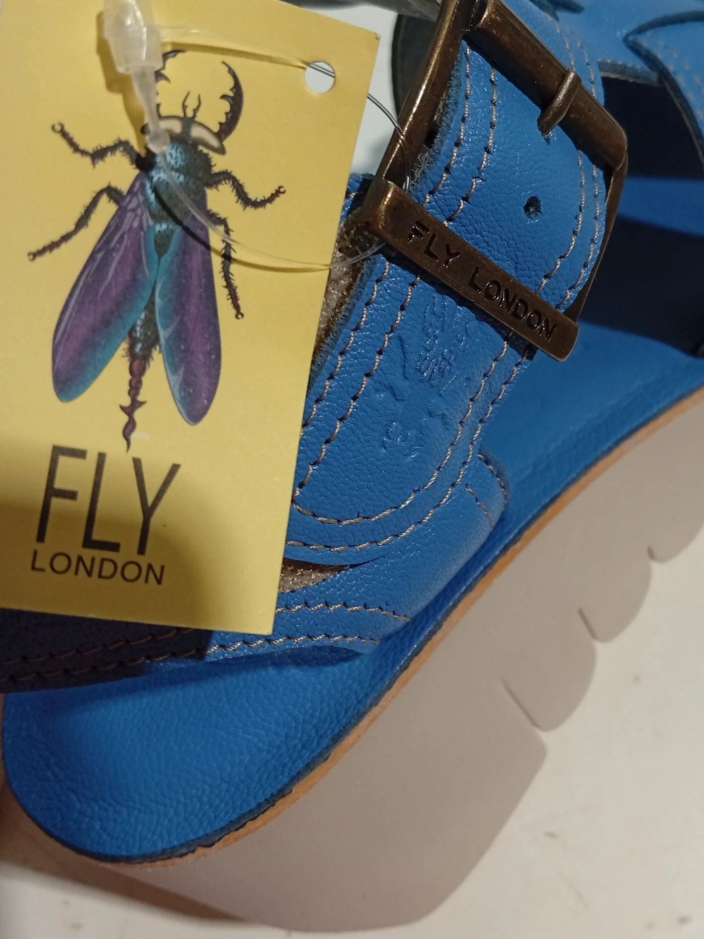 FLY London Women's Sandals UK 4 Blue 100% Leather Strappy - Image 9