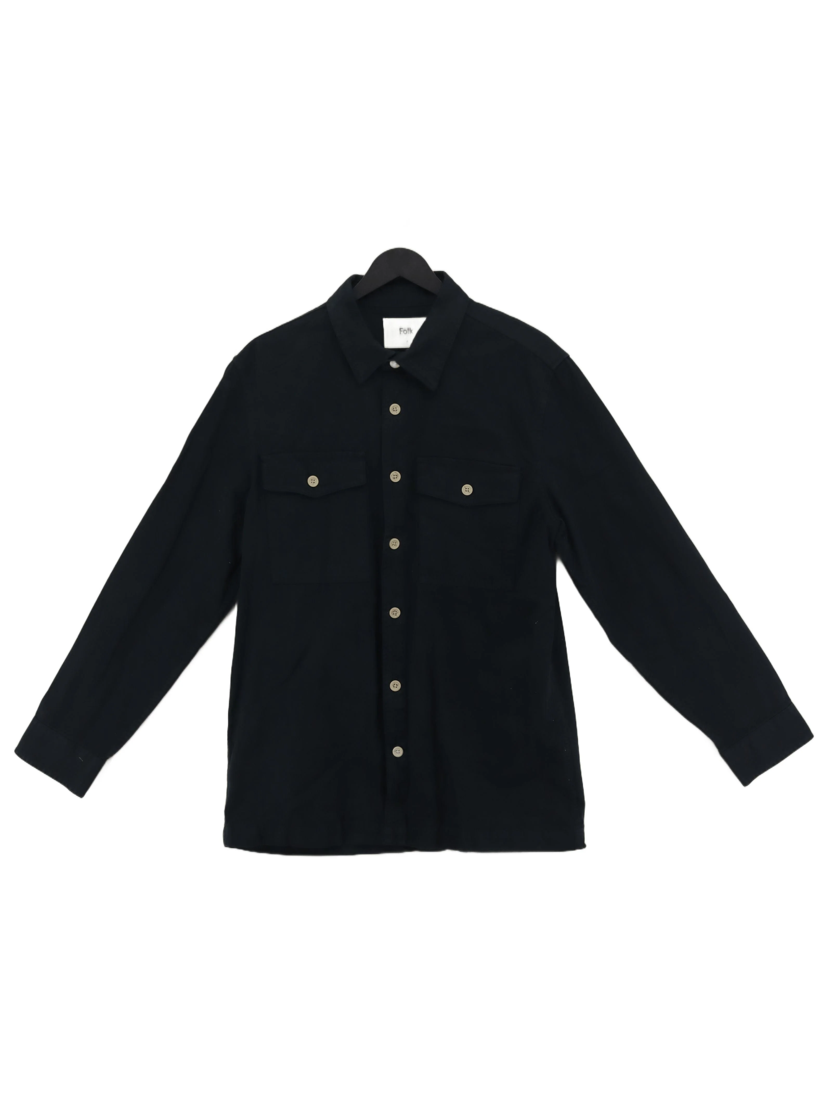 Folk Men's Shirt L Blue 100% Cotton Basic