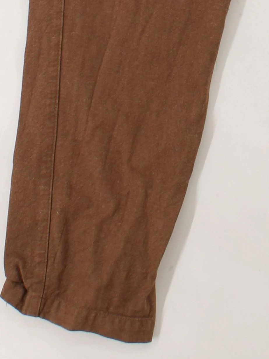 Folk Men's Sports Bottoms L Brown Cotton with Linen Tapered Sweatpants - Image 4