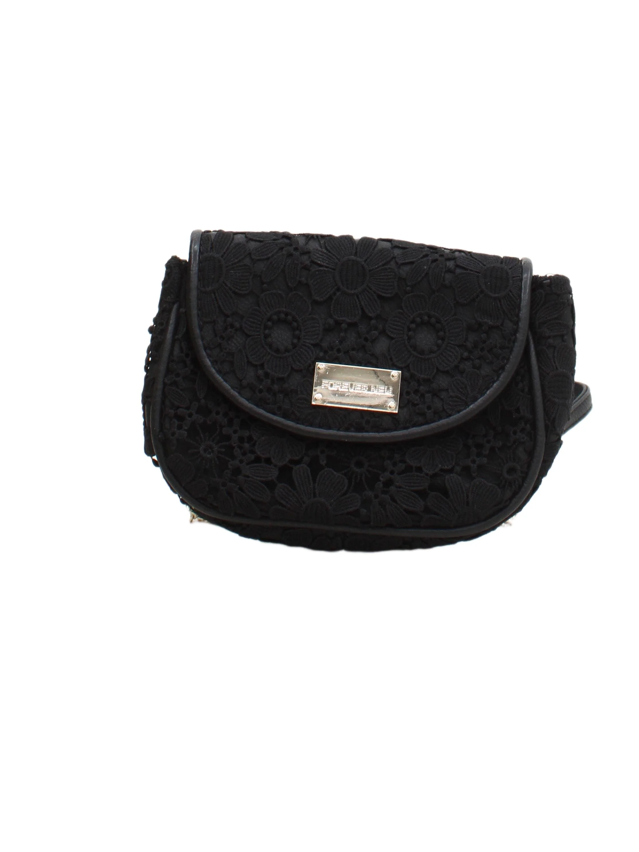 Forever New Women's Bag Black Floral Other with Faux Leather Crossbody