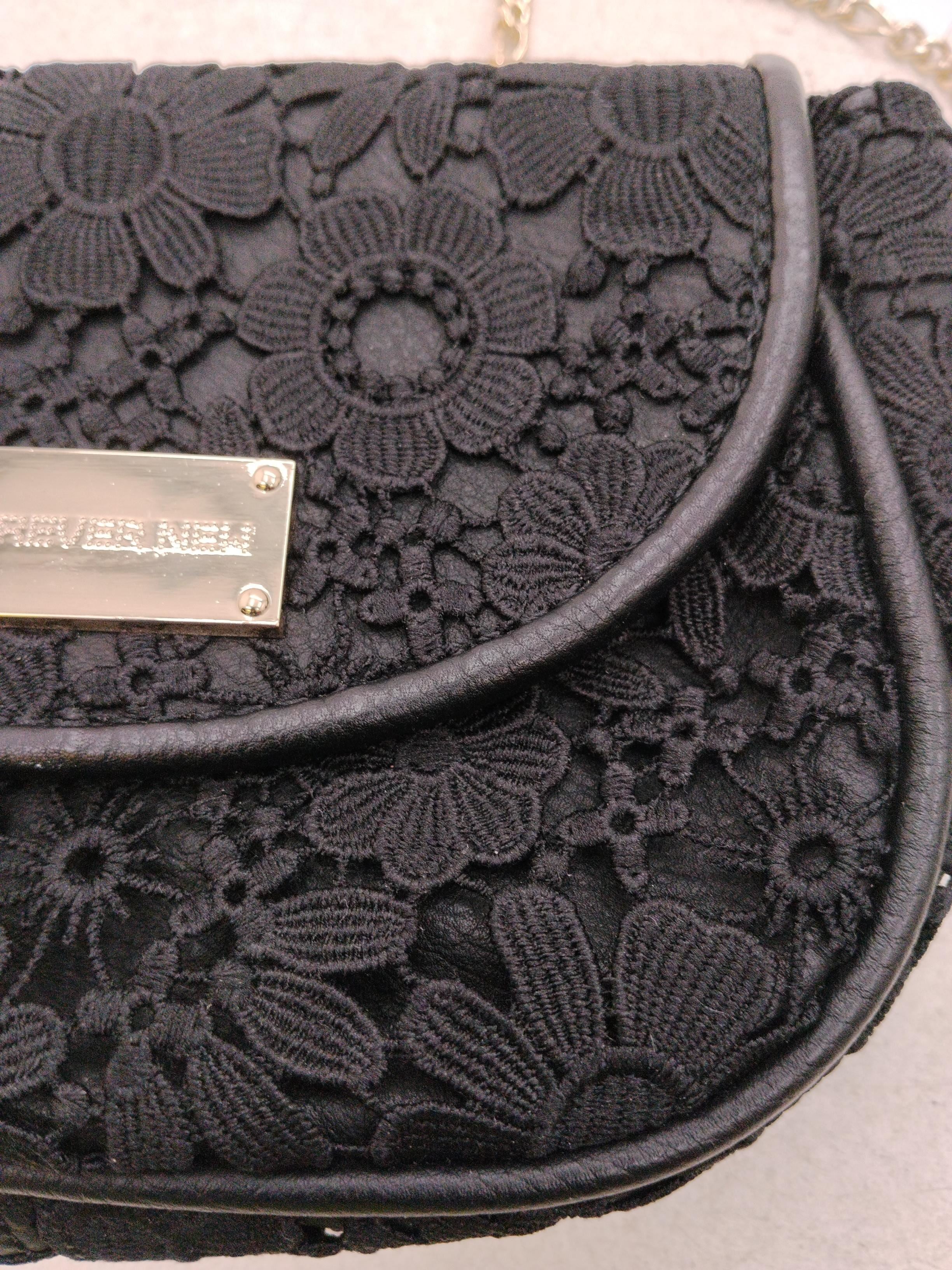 Forever New Women's Bag Black Floral Other with Faux Leather Crossbody - Image 3