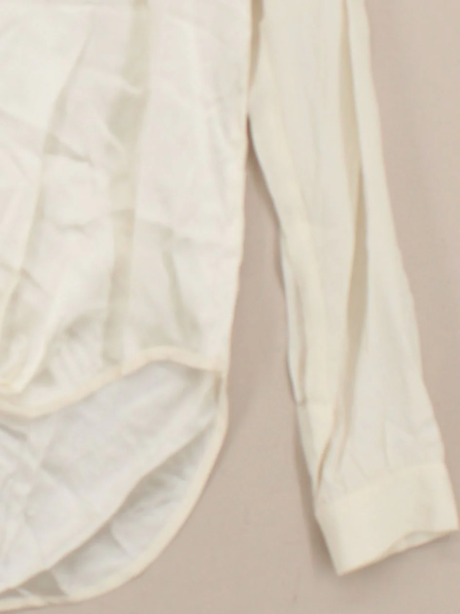 Frame Women's Blouse S Cream 100% Silk Long Sleeve Round Neck Basic - Image 4
