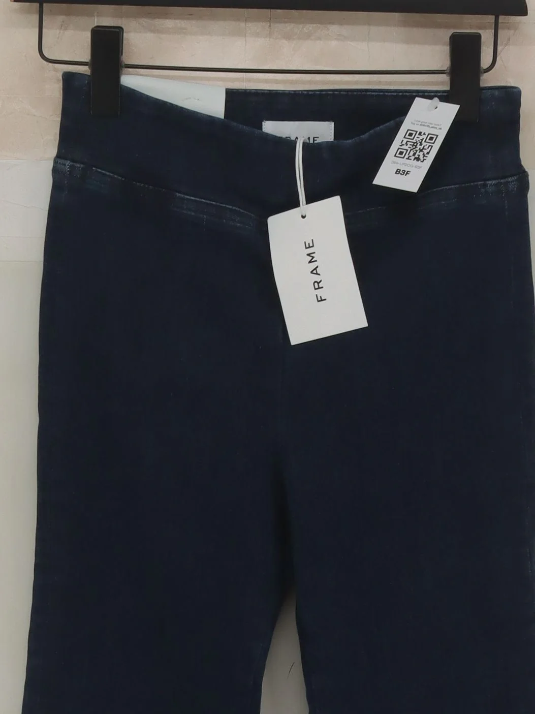 Frame Women's Jeans W 25 in Blue Cotton with Polyester, Elastane Flared - Image 3
