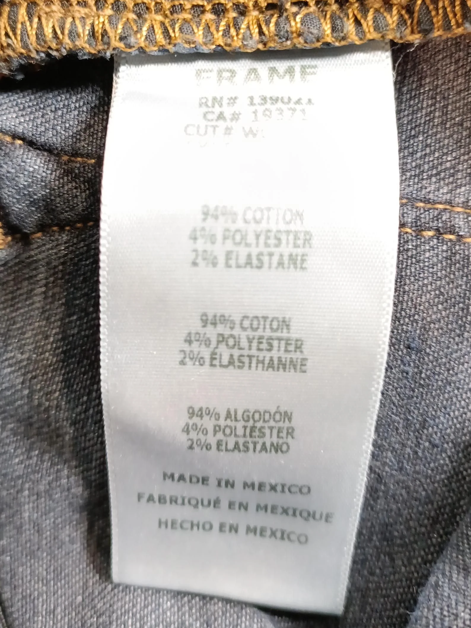 Frame Women's Jeans W 25 in Blue Cotton with Polyester, Elastane Straight - Image 6