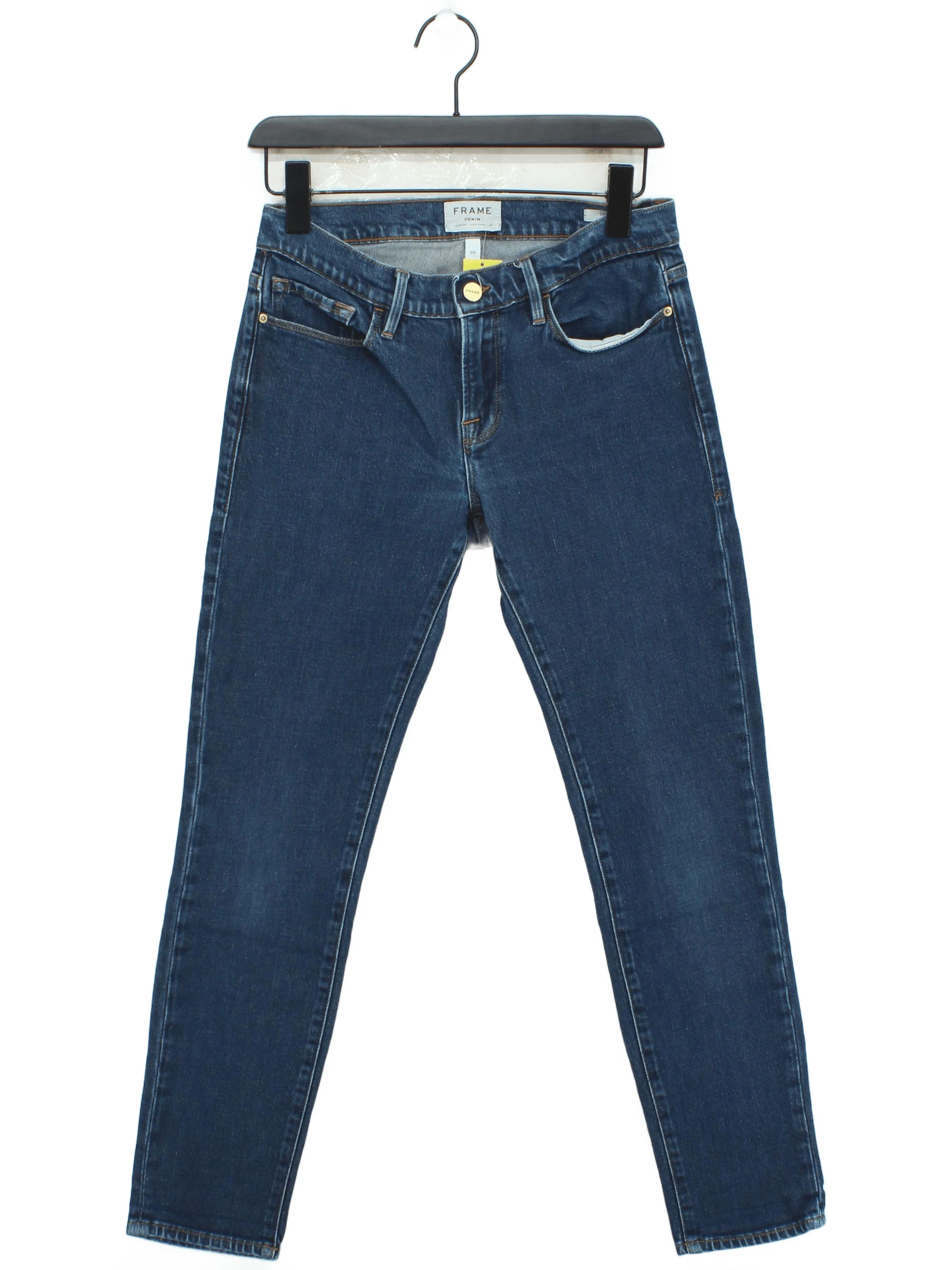 Frame Women's Jeans W 26 in Blue Cotton with Polyester, Elastane Skinny