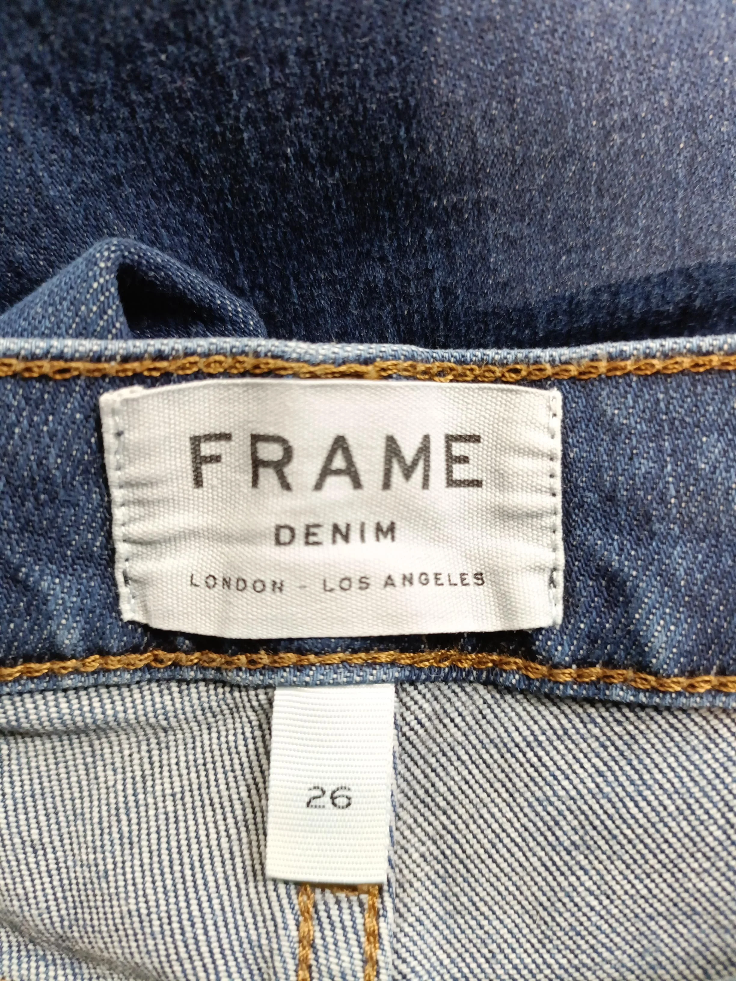 Frame Women's Jeans W 26 in Blue Cotton with Polyester, Elastane Skinny - Image 5