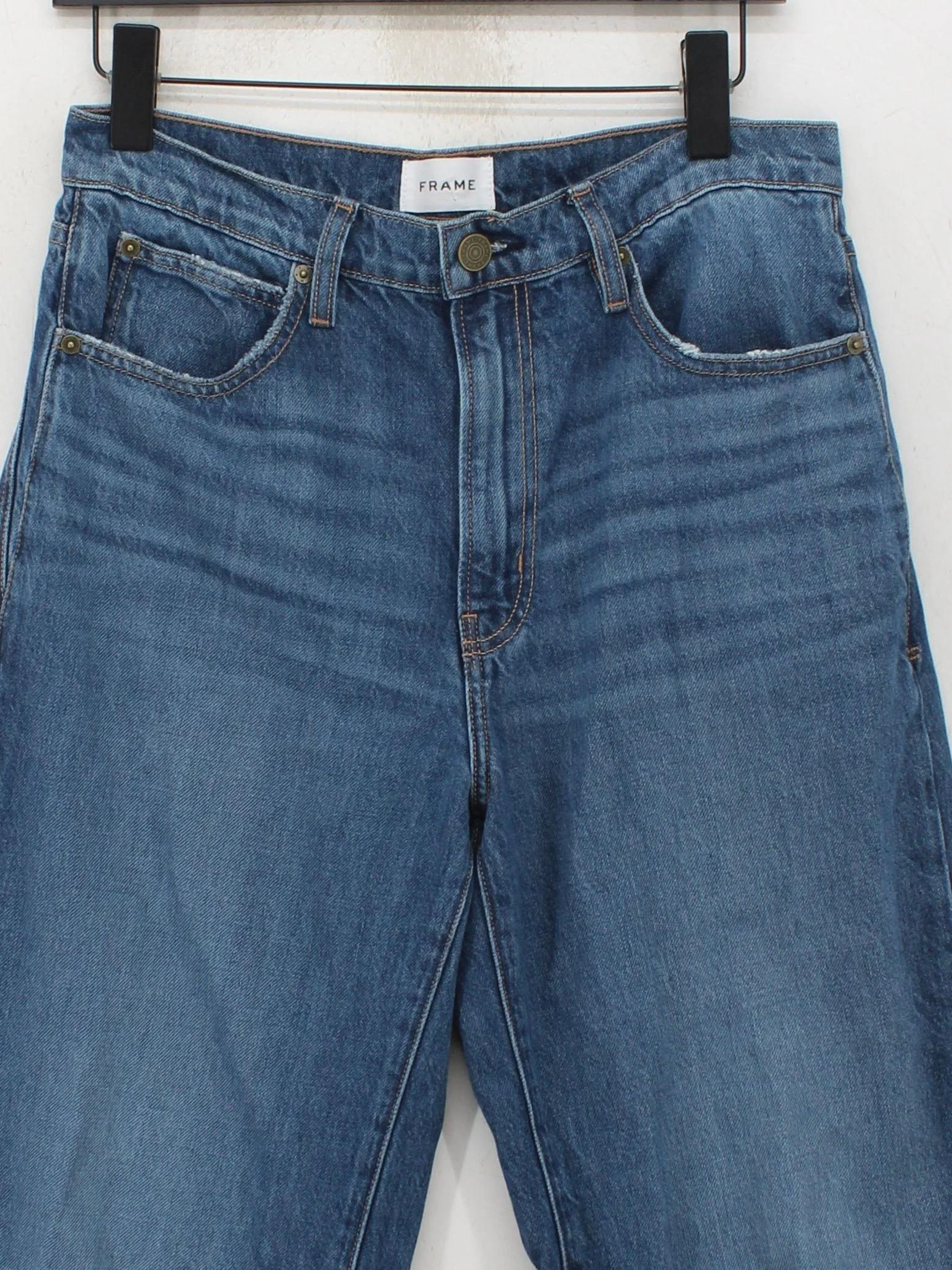 Frame Women's Jeans W 28 in Blue 100% Cotton Wide-Leg - Image 3