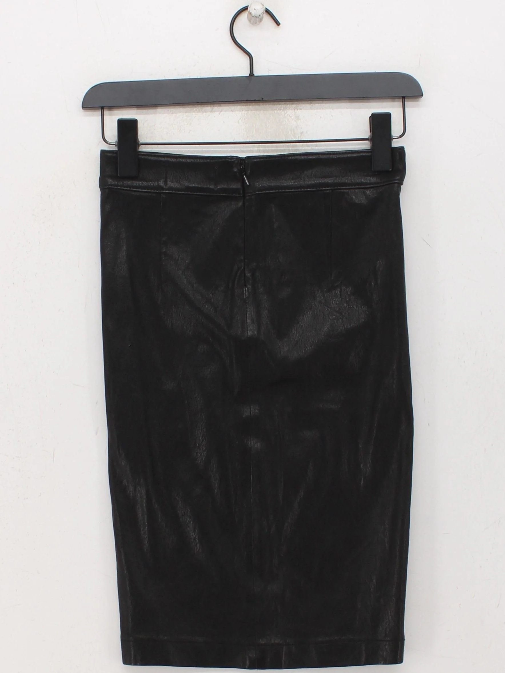 Frame Women's Midi Skirt W 24 in Black 100% Leather Midi Straight & Pencil - Image 2