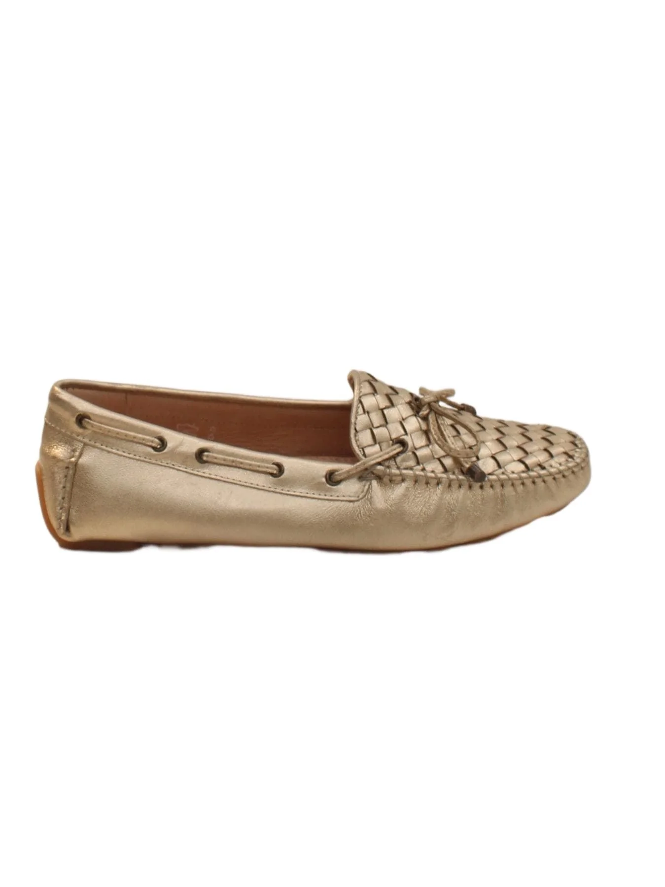 Franchetti Bond Women's Flat Shoes UK 8 Gold 100% Leather Loafer