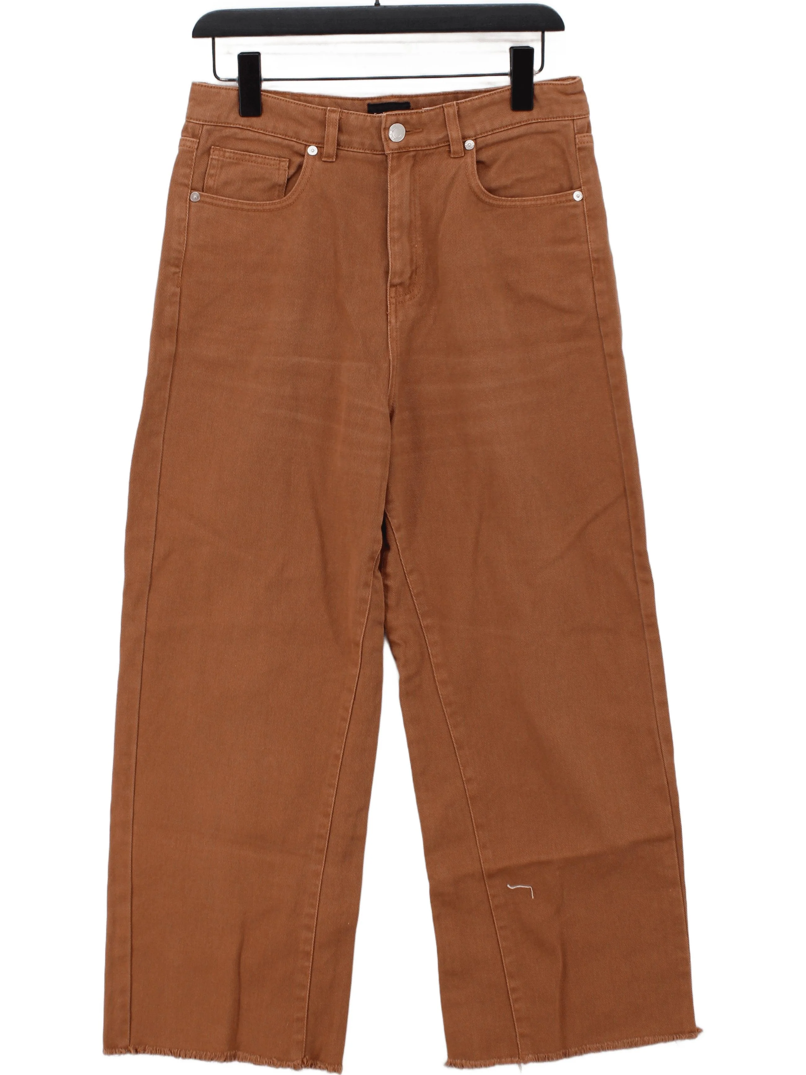 Frank And Oak Women's Trousers W 29 in Tan 100% Cotton Wide-Leg Chino