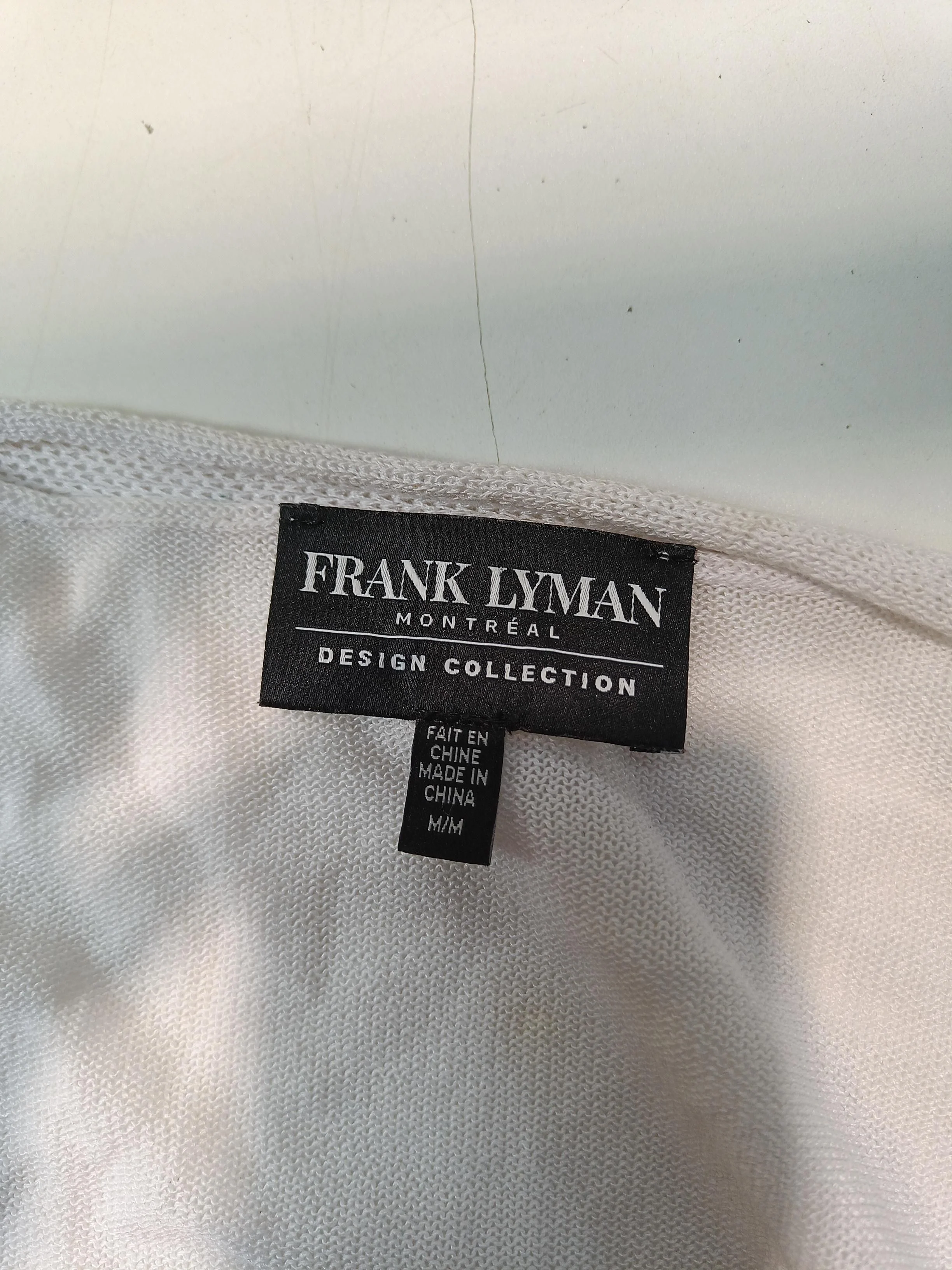 Frank Lyman Women's Cardigan M White Rayon with Nylon V-Neck Cardigan - Image 5