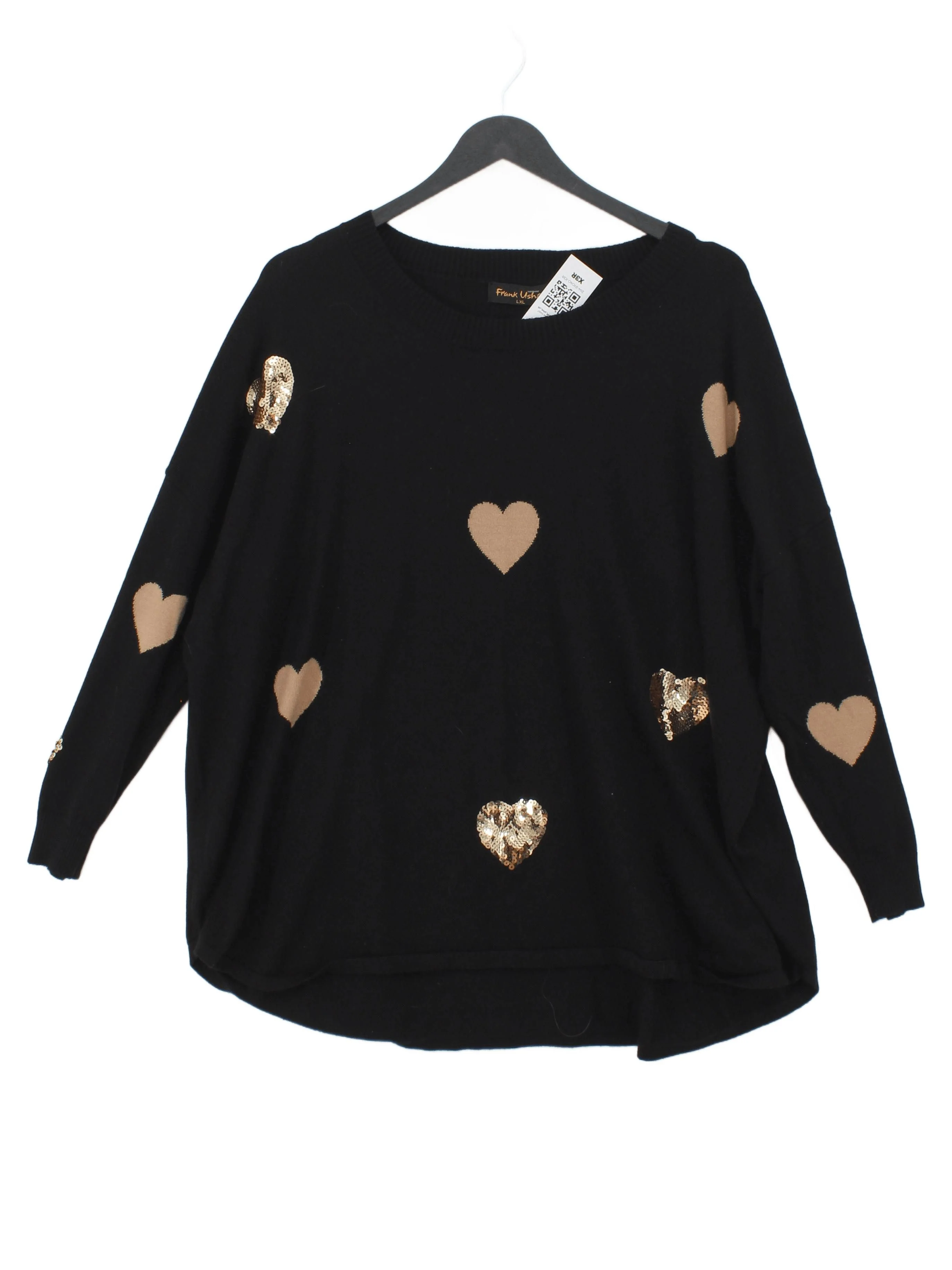 Frank Usher Women's Jumper L Black 100% Other Round Neck Pullover