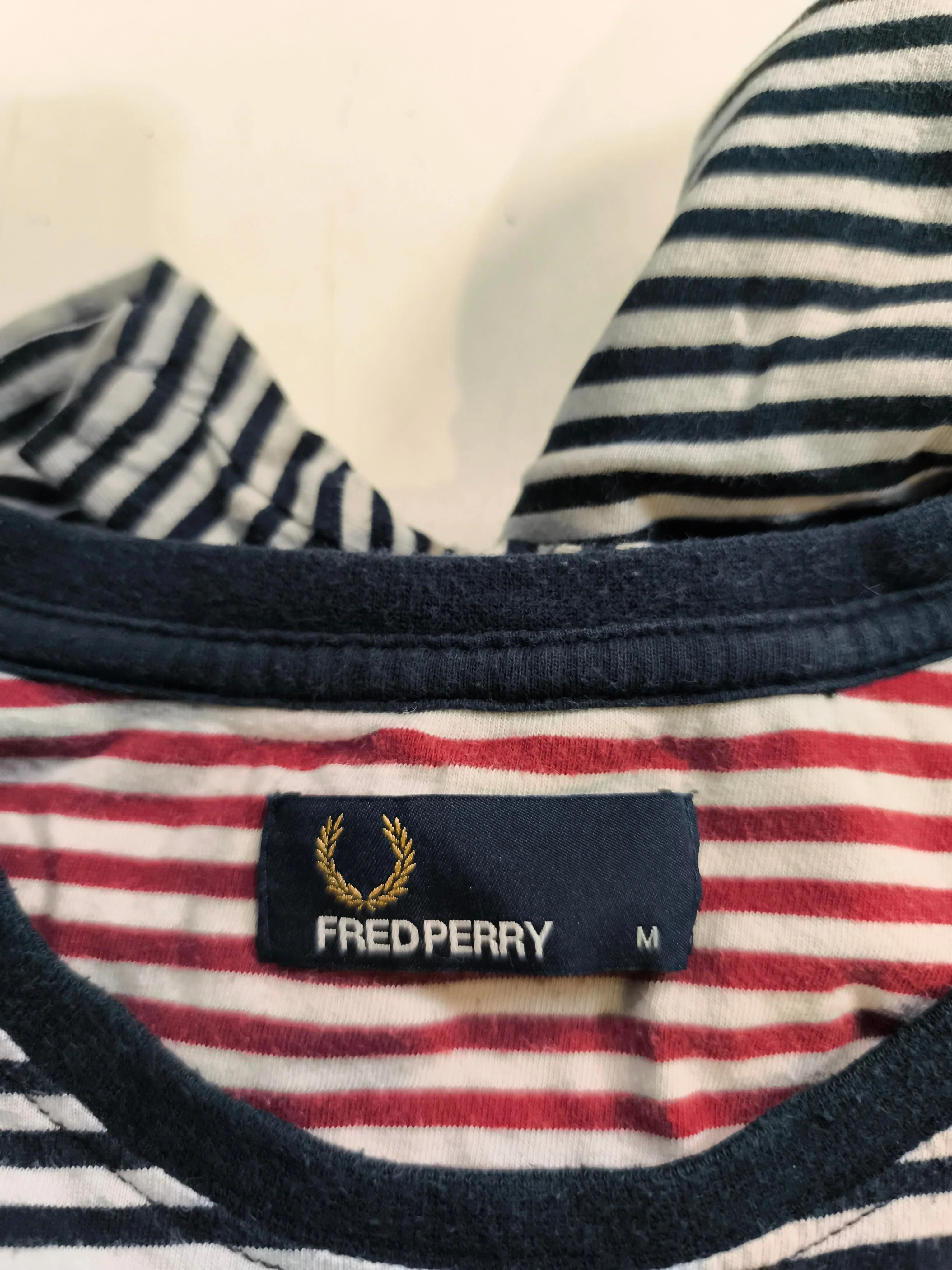 Fred Perry Men's T-Shirt M Multi Striped 100% Cotton Basic - Image 6