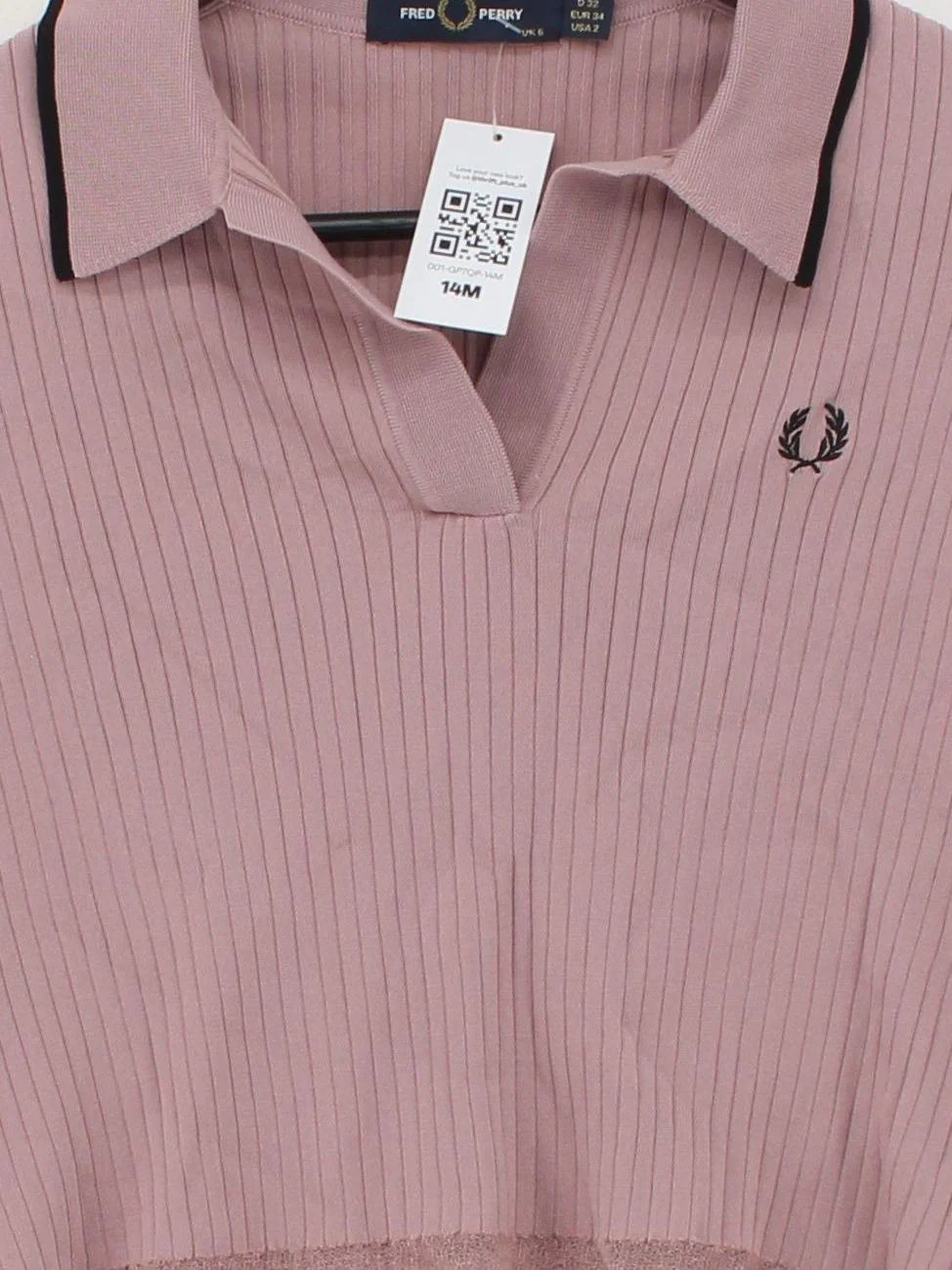 Fred Perry Women's Polo UK 6 Pink Viscose with Polyamide, Elastane Basic - Image 3