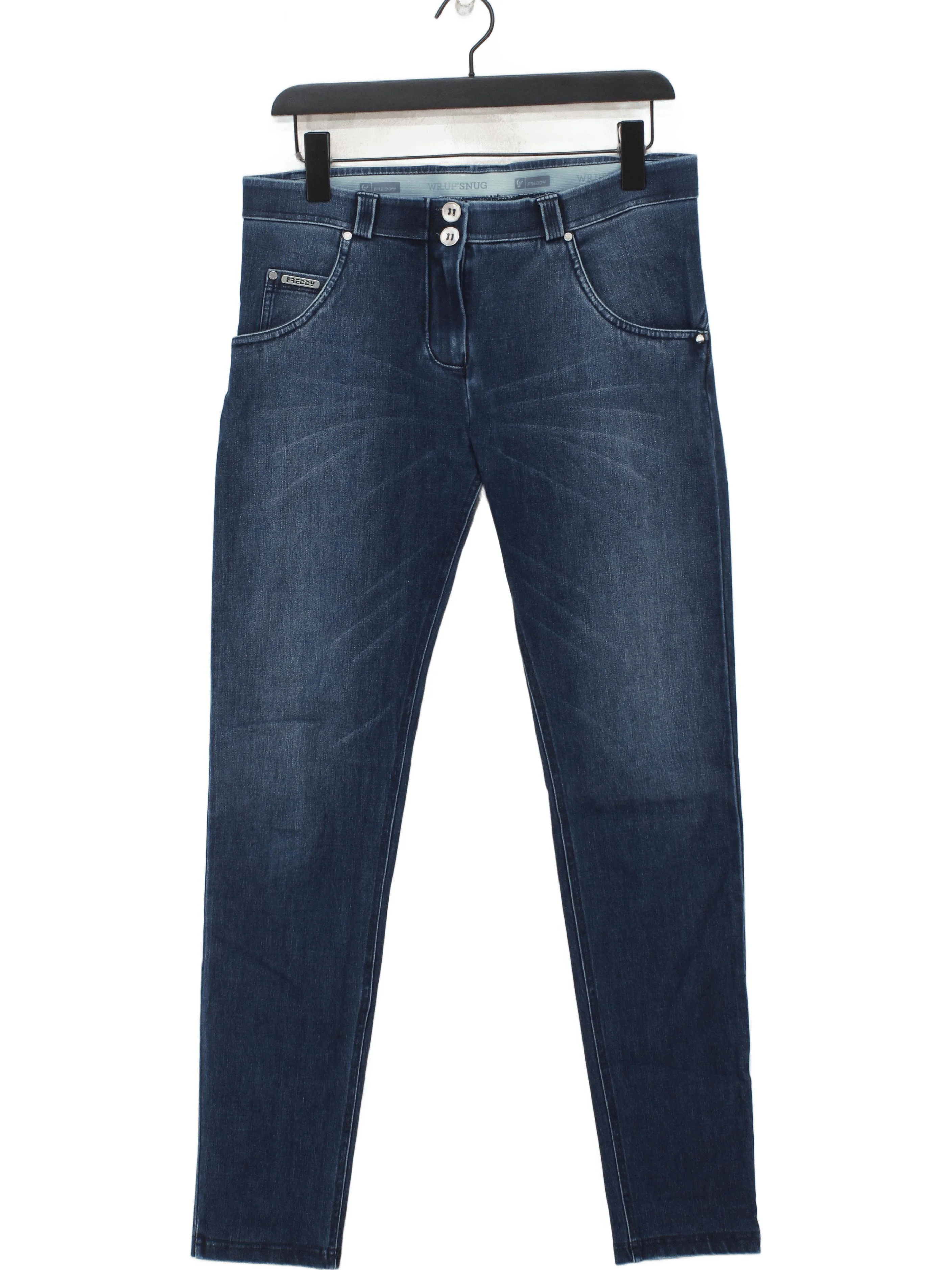 Freddy Women's Jeans UK 12 Blue Cotton with Polyester, Viscose Skinny