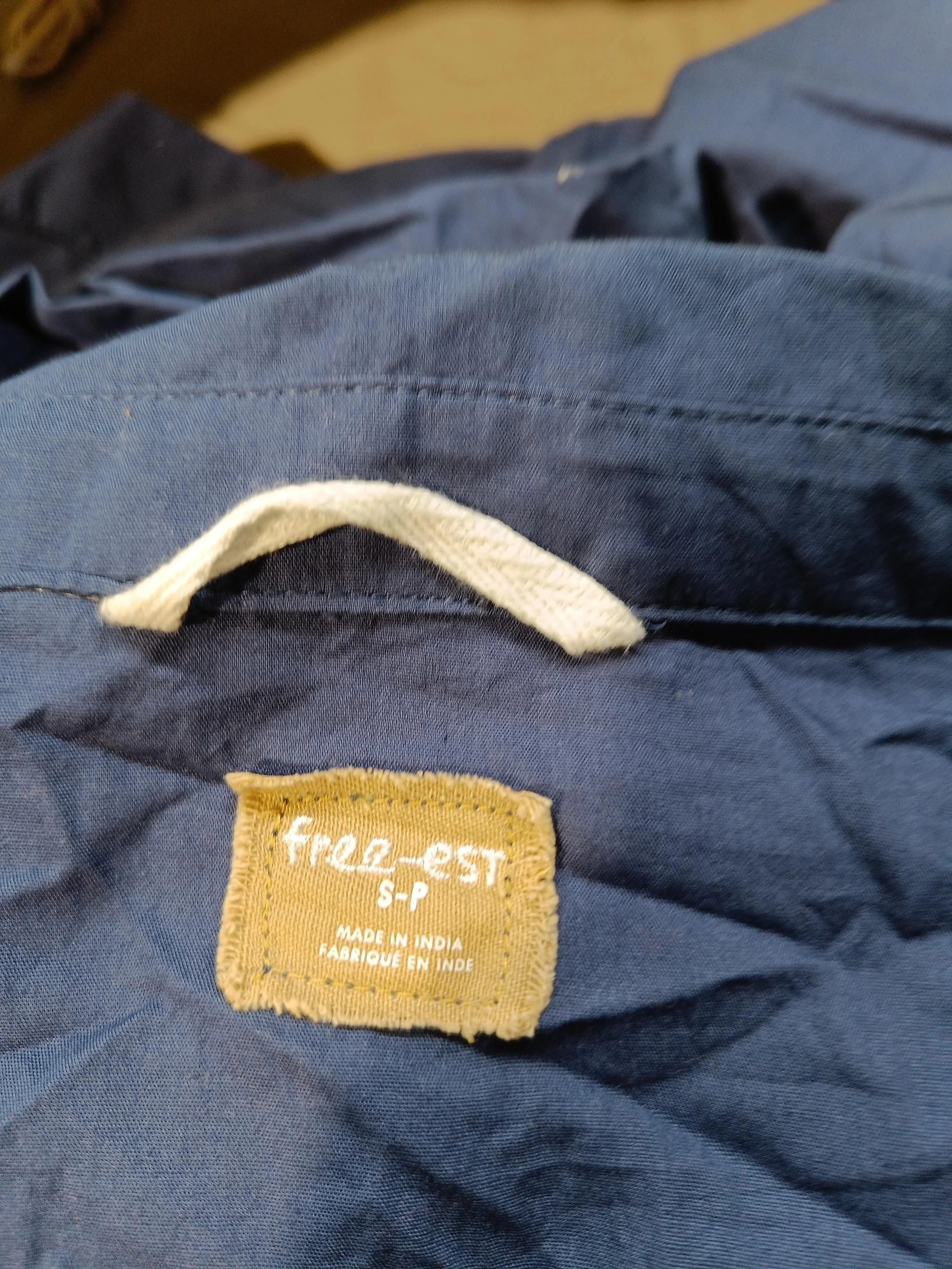 Free-est Women's Shirt S Blue 100% Cotton Long Sleeve Collared Basic - Image 5