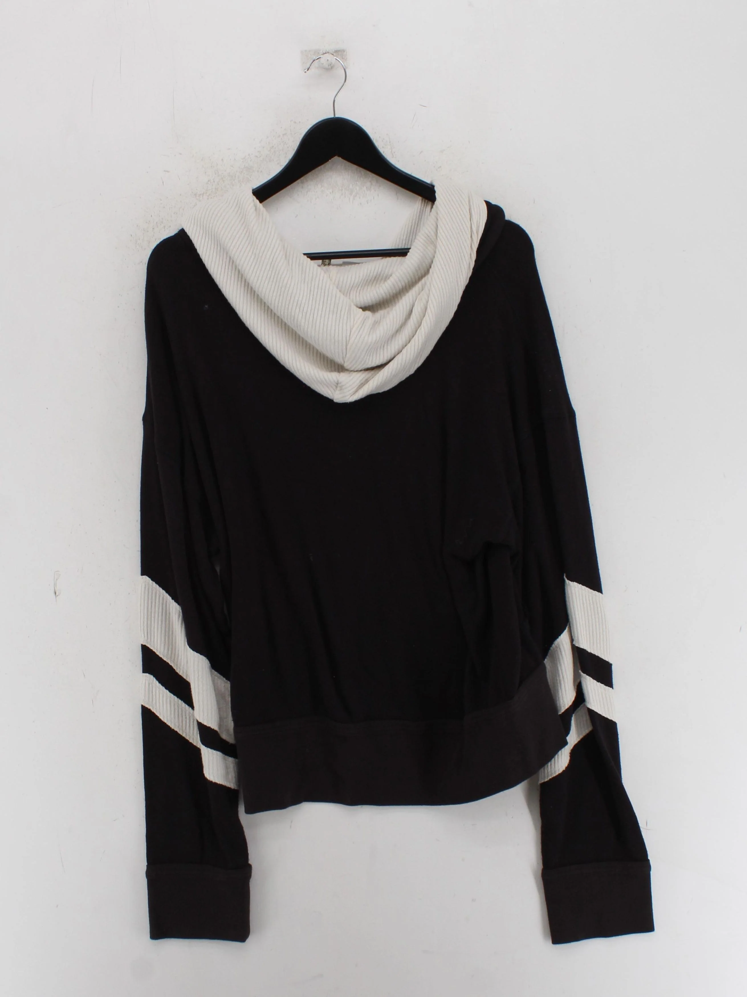 Free People Women's Hoodie L Black Polyester with Rayon, Spandex Pullover - Image 2