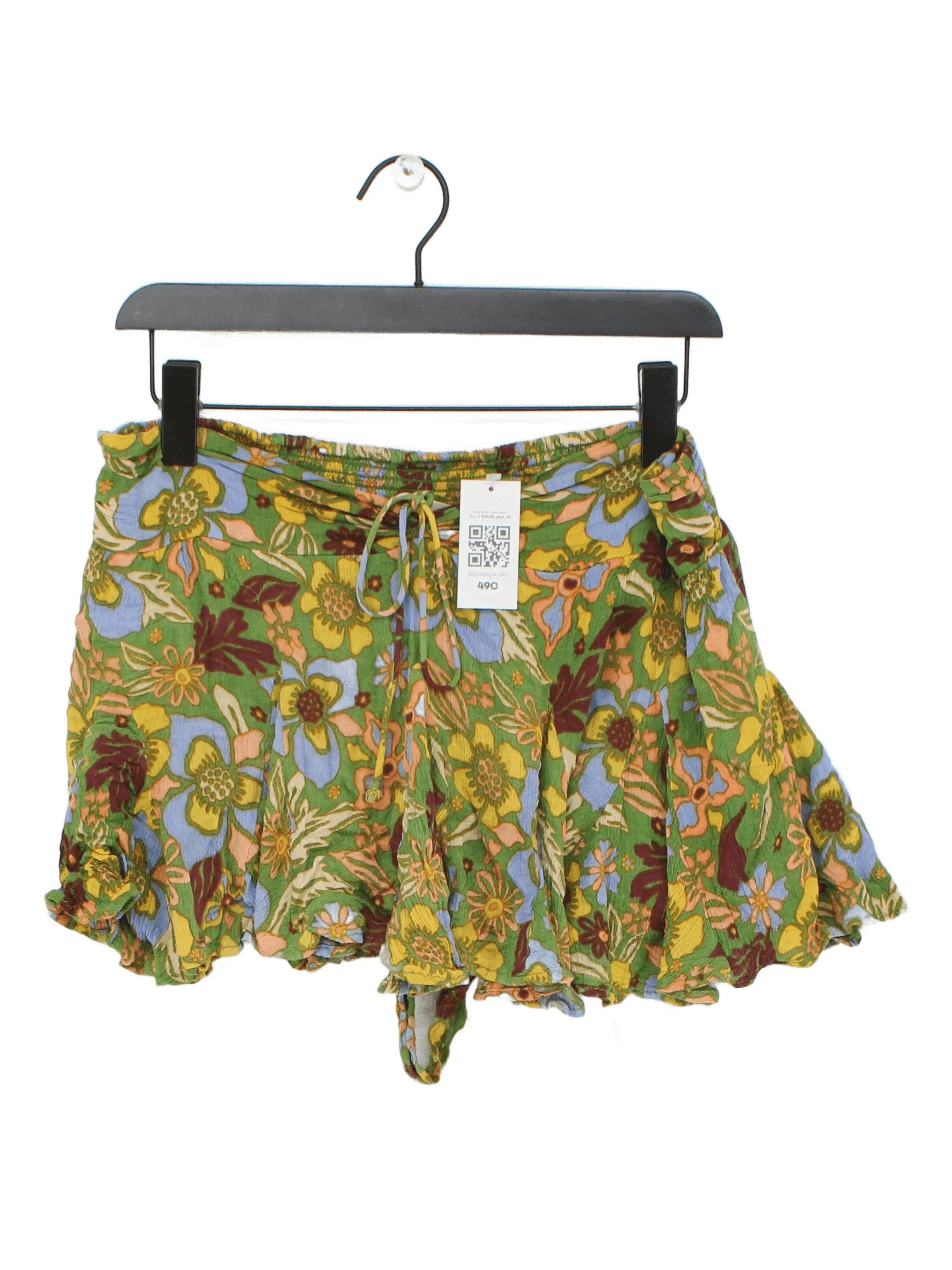 Free People Women's Midi Skirt M Green Floral 100% Other Midi Skort