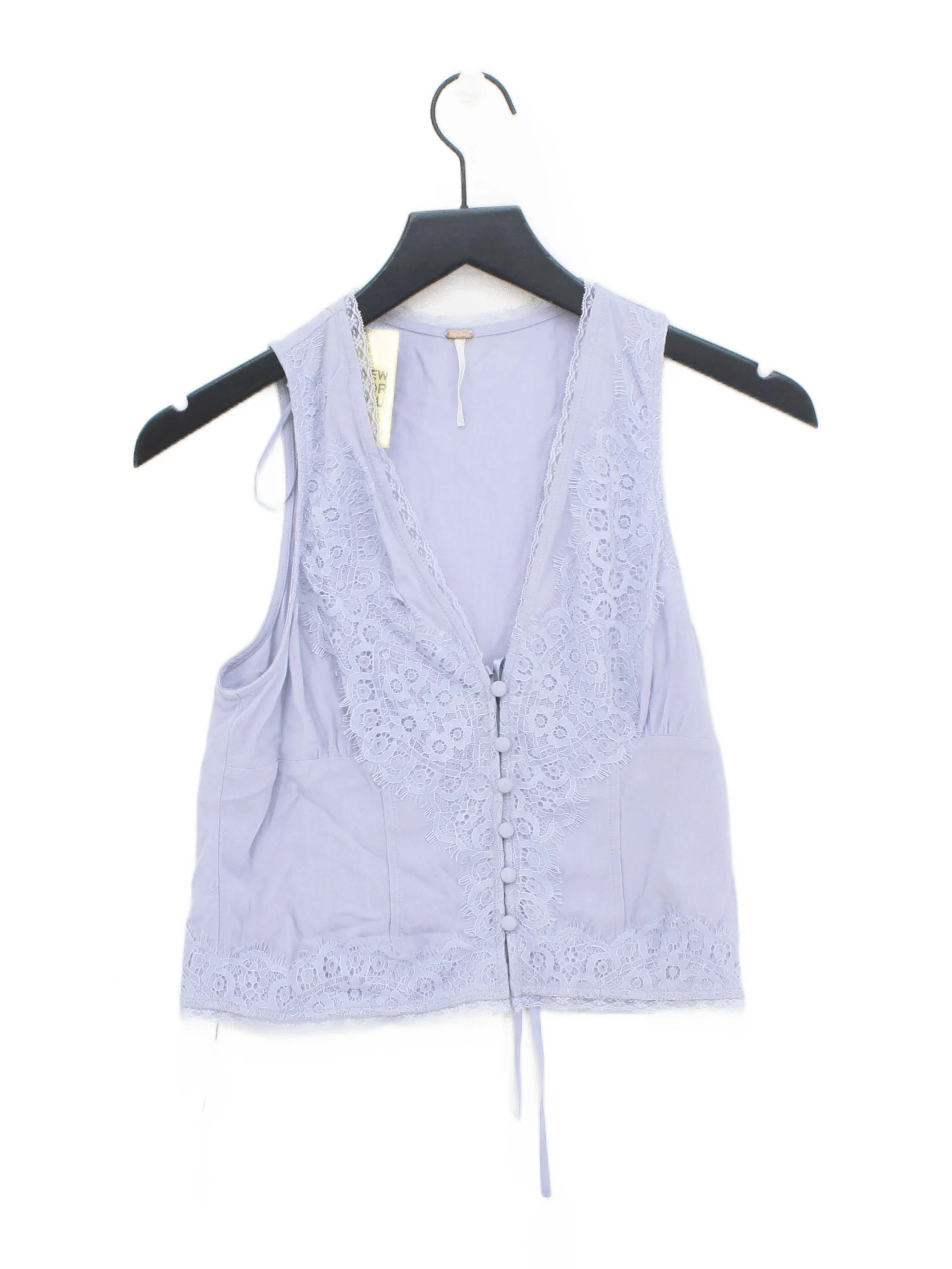Free People Women's T-Shirt XS Purple 100% Viscose Sleeveless V-Neck Camisole