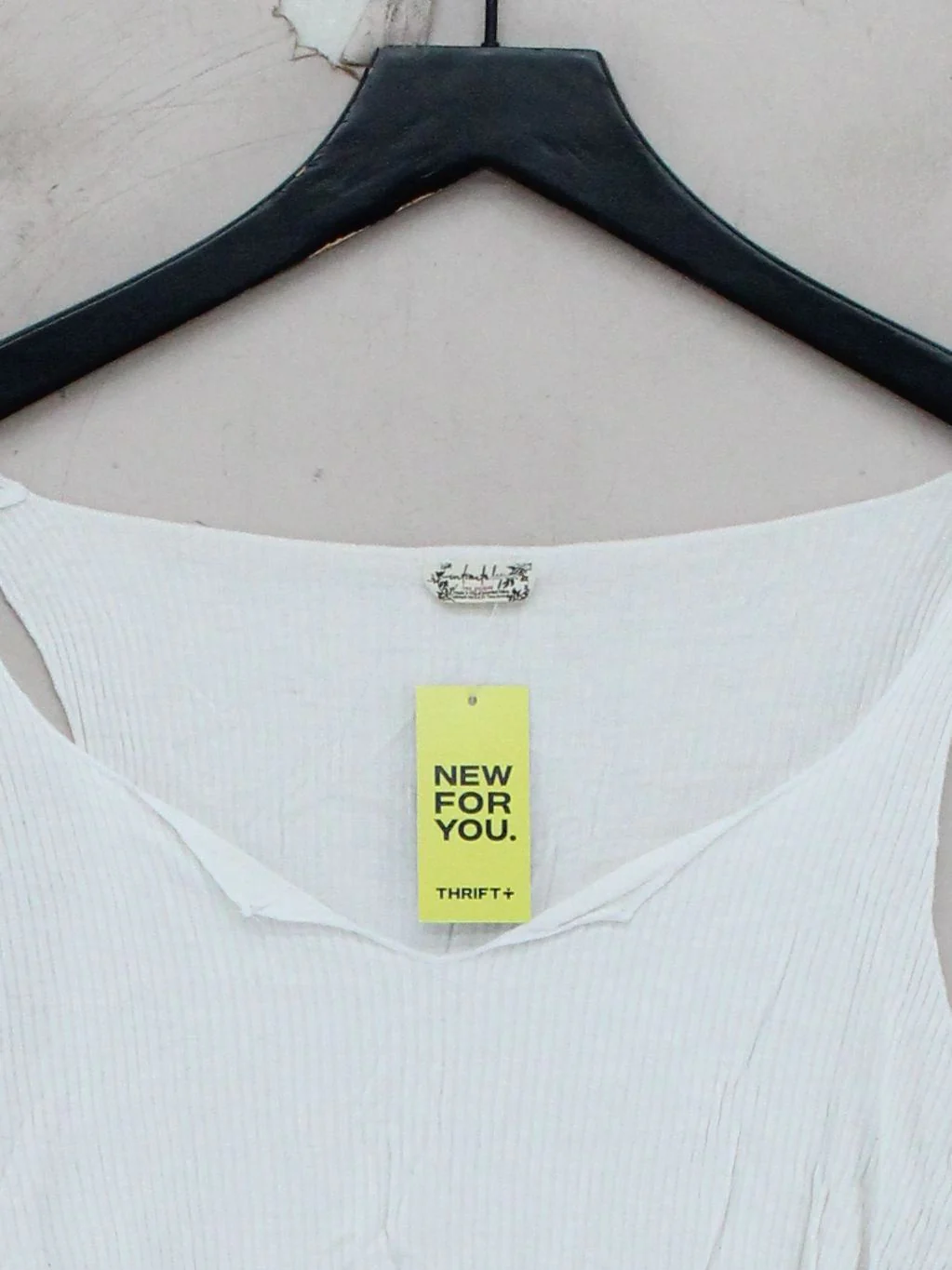 Free People Women's Top M White Cotton with Elastane Cropped - Image 3