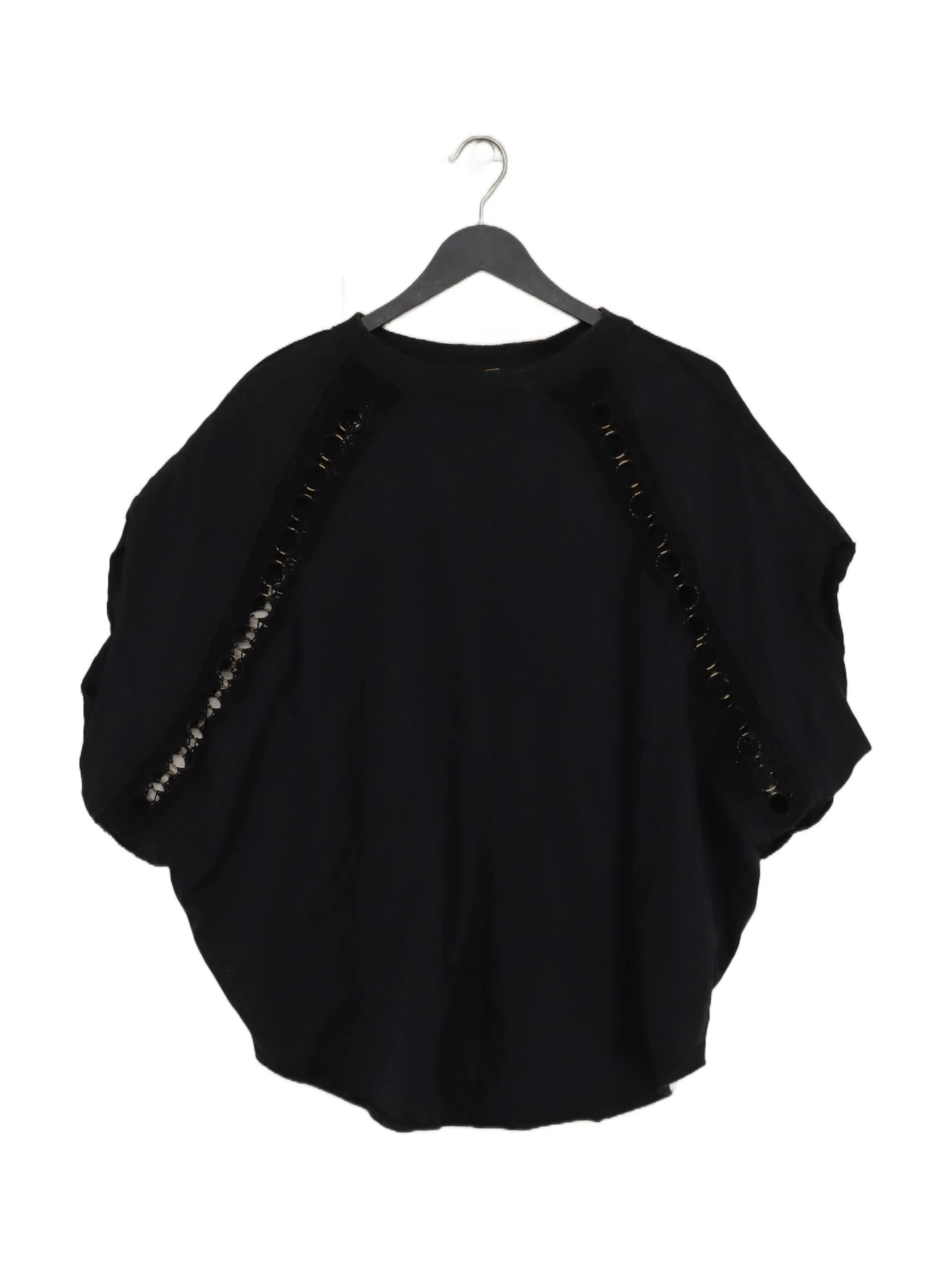 Free People Women's Top S Black 100% Cotton Sleeveless Round Neck Basic