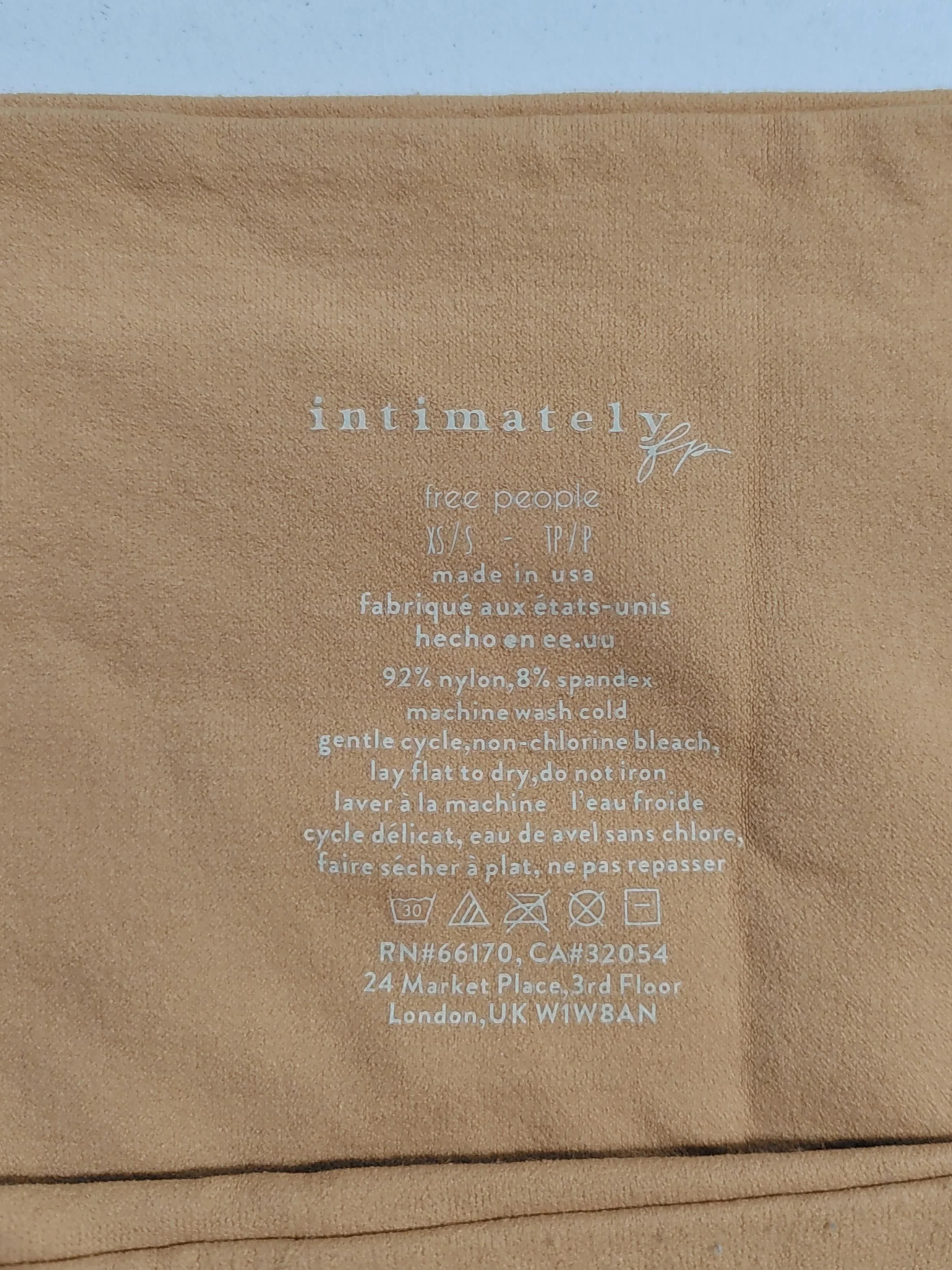 Free People Women's Top XS Tan Nylon with Spandex Long Sleeve Square Neck Basic - Image 7