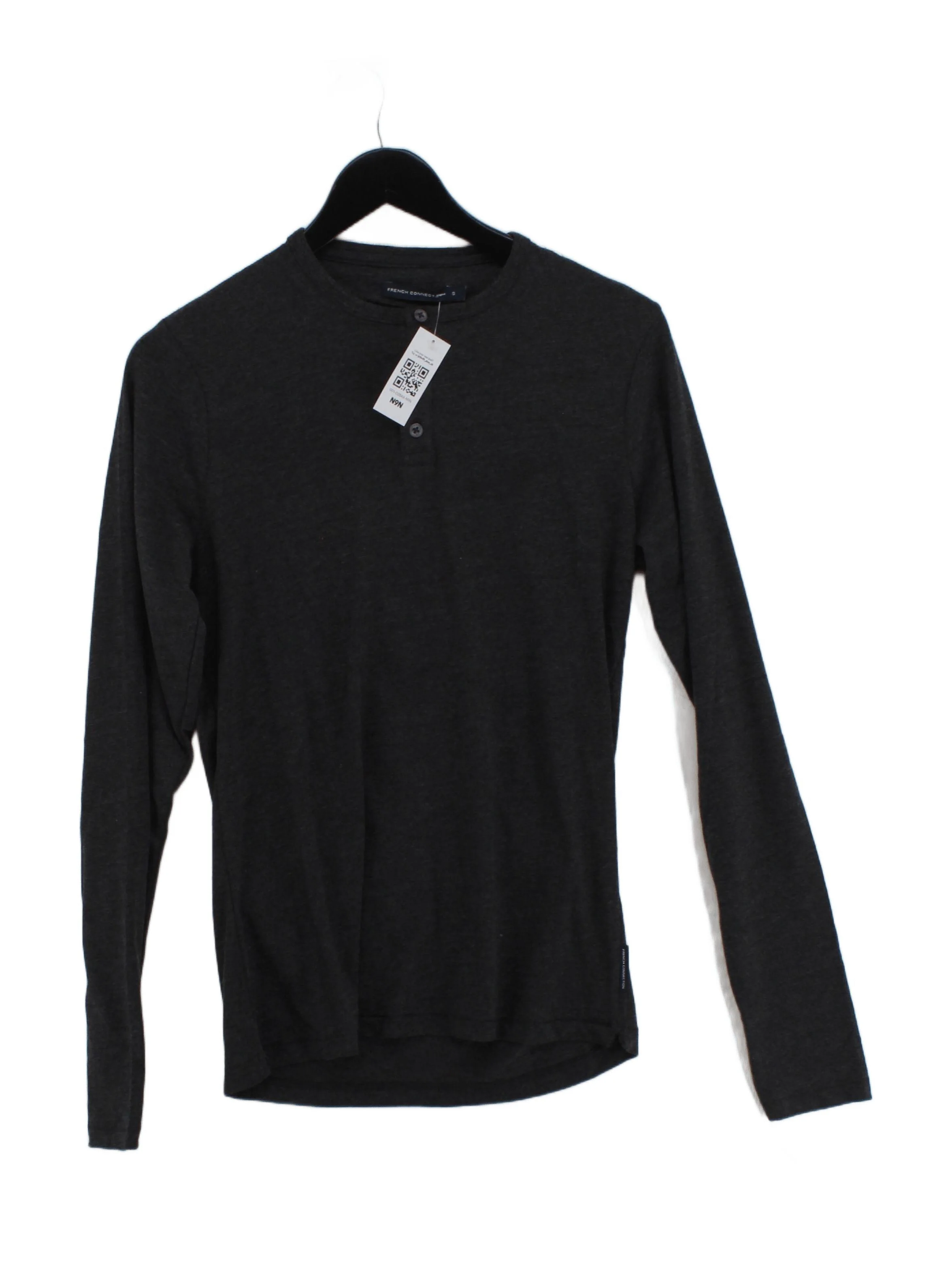 French Connection Men's T-Shirt S Grey Cotton with Polyester Basic