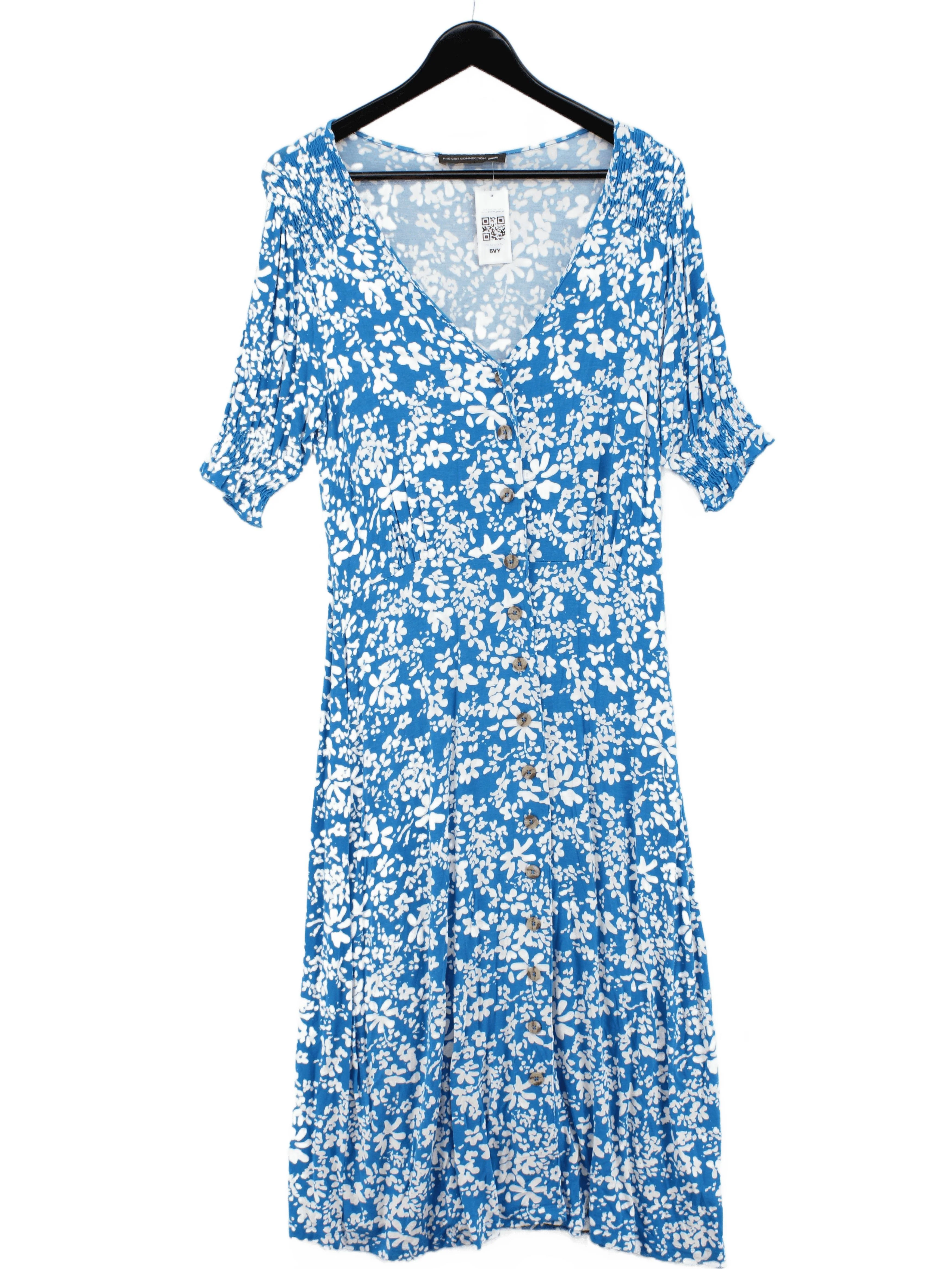 French Connection Shirt Midi Dress UK10 in Blue