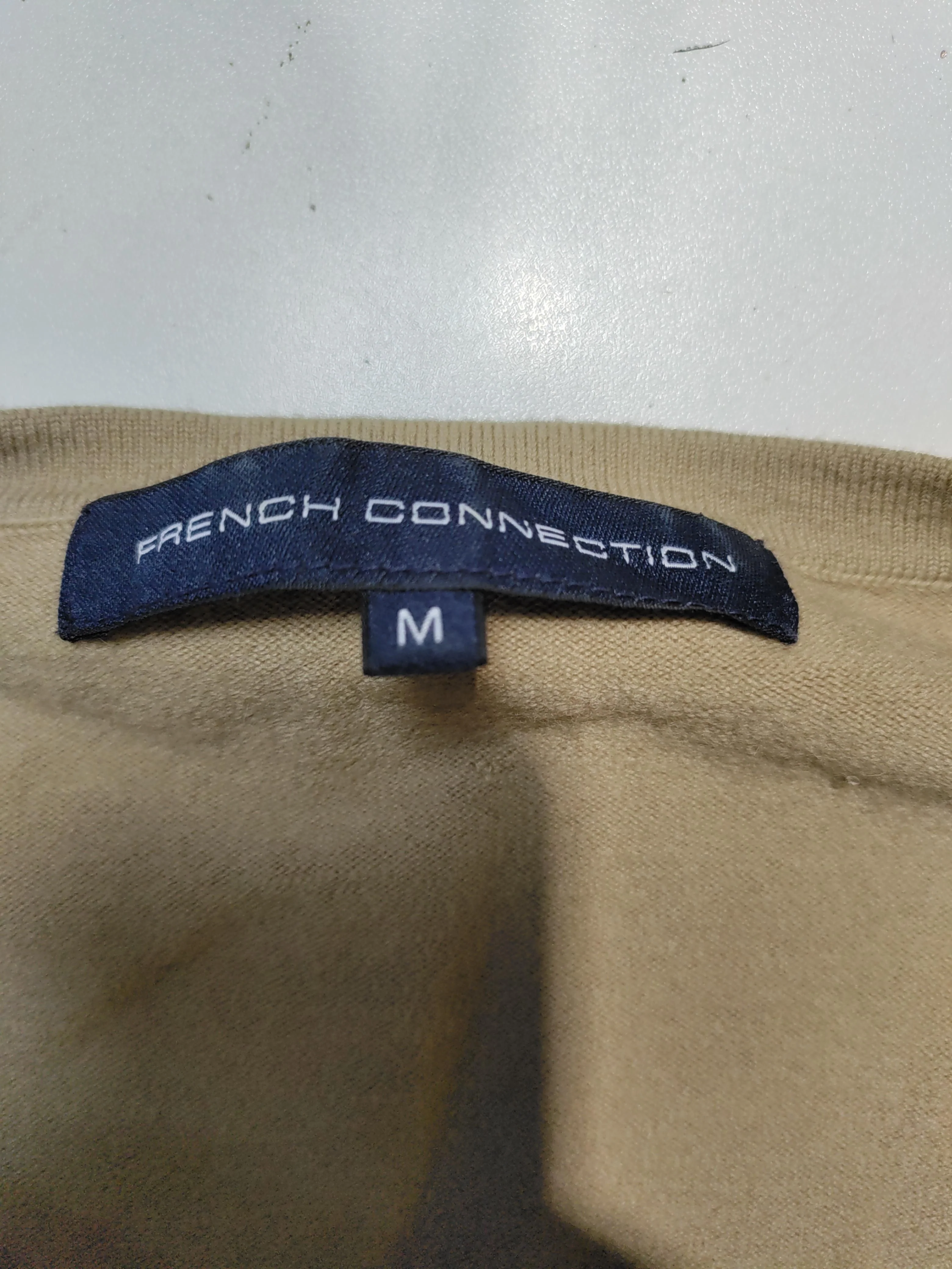 French Connection Women's Cardigan M Tan Wool with Elastane Round Neck Cardigan - Image 6