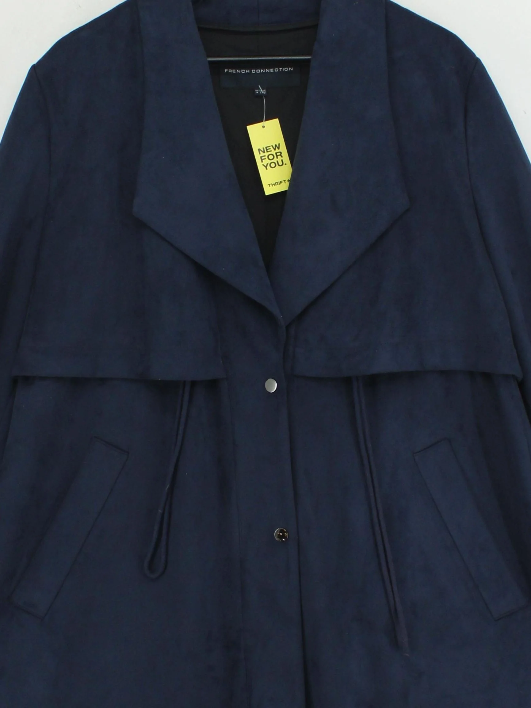 French Connection Women's Coat UK 14 Blue Polyester - Image 3