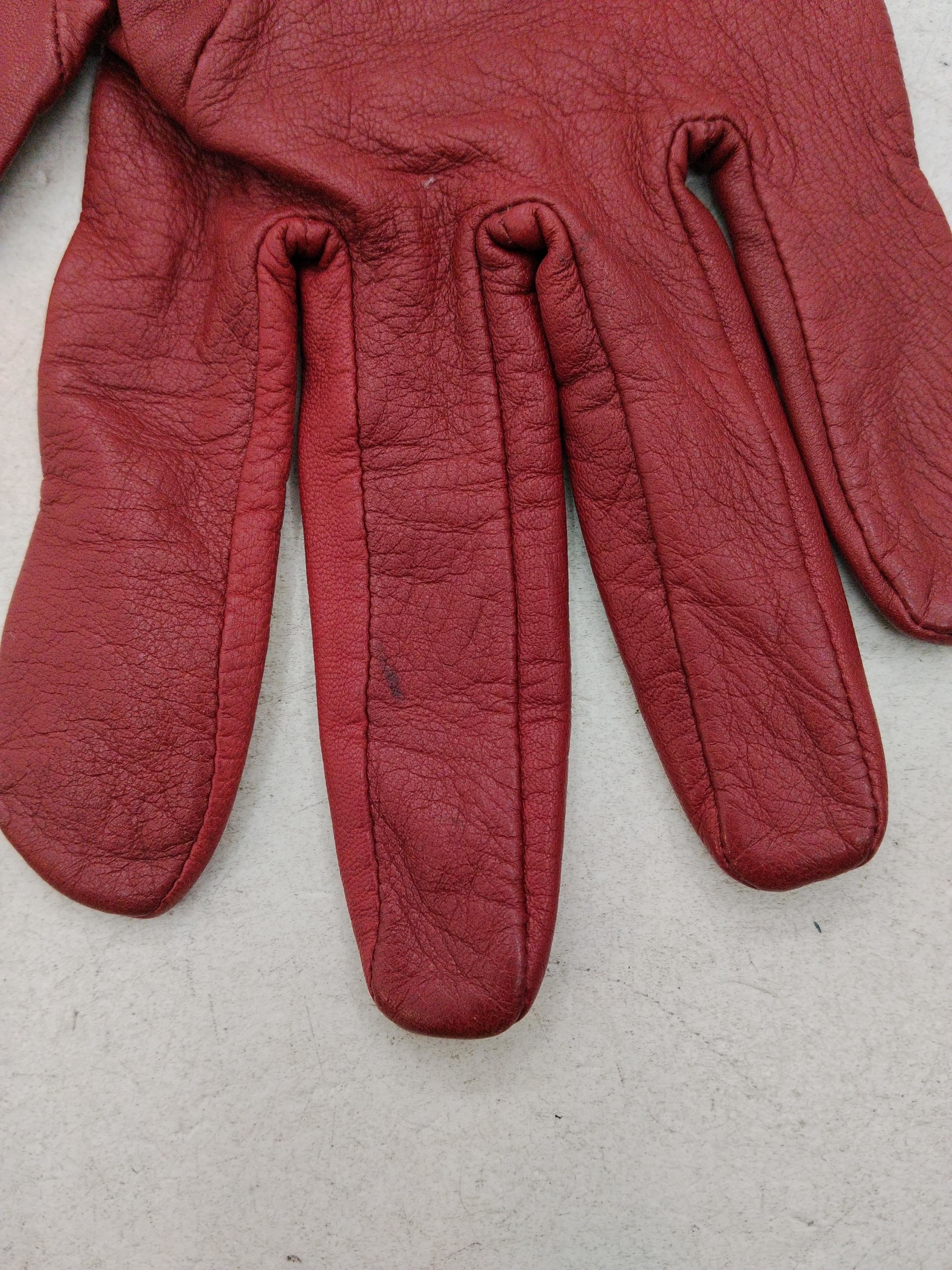 French Connection Women's Gloves M Red 100% Leather Glove - Image 4
