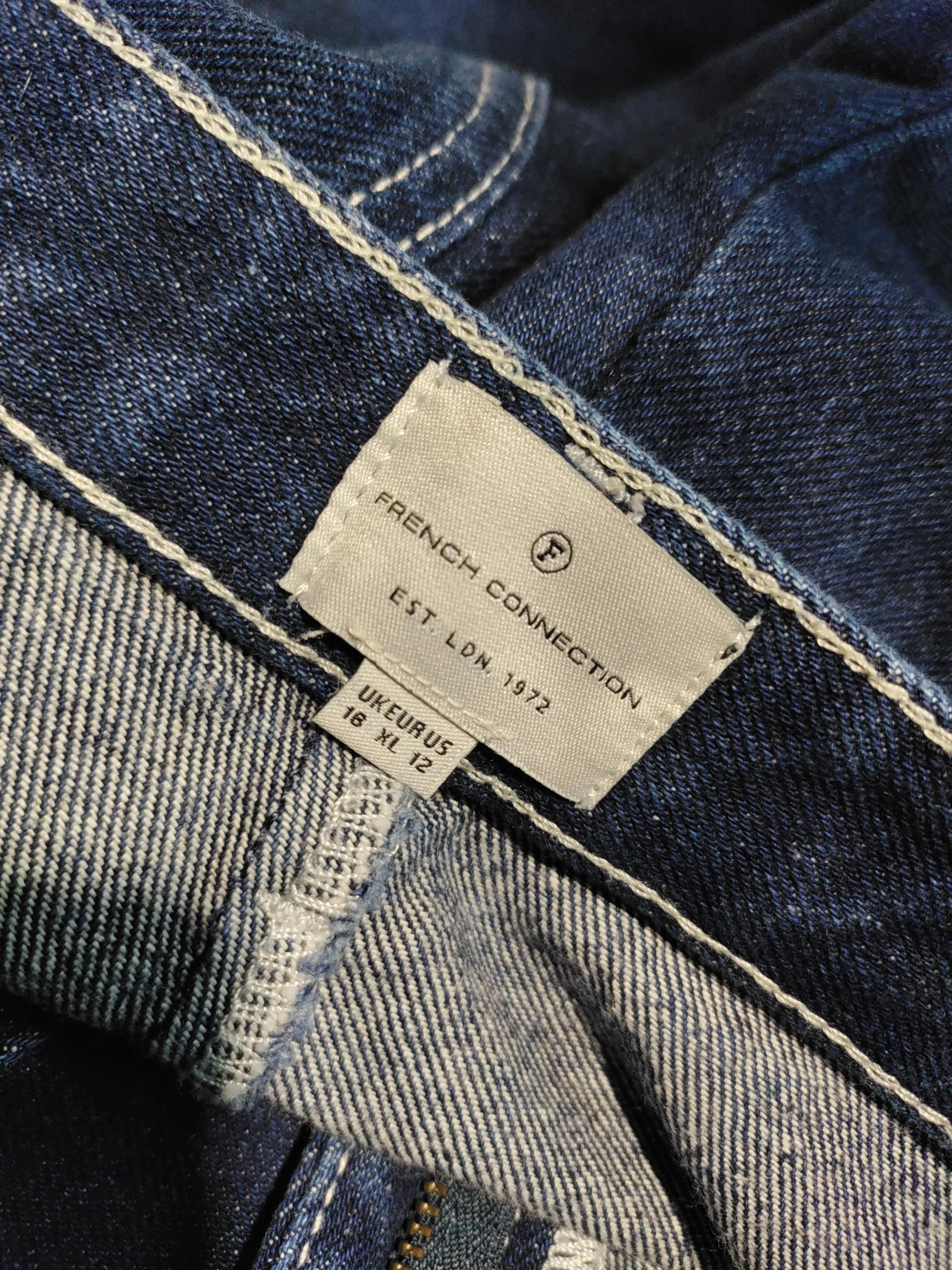 French Connection Women's Jeans UK 18 Blue 100% Cotton Wide-Leg - Image 5