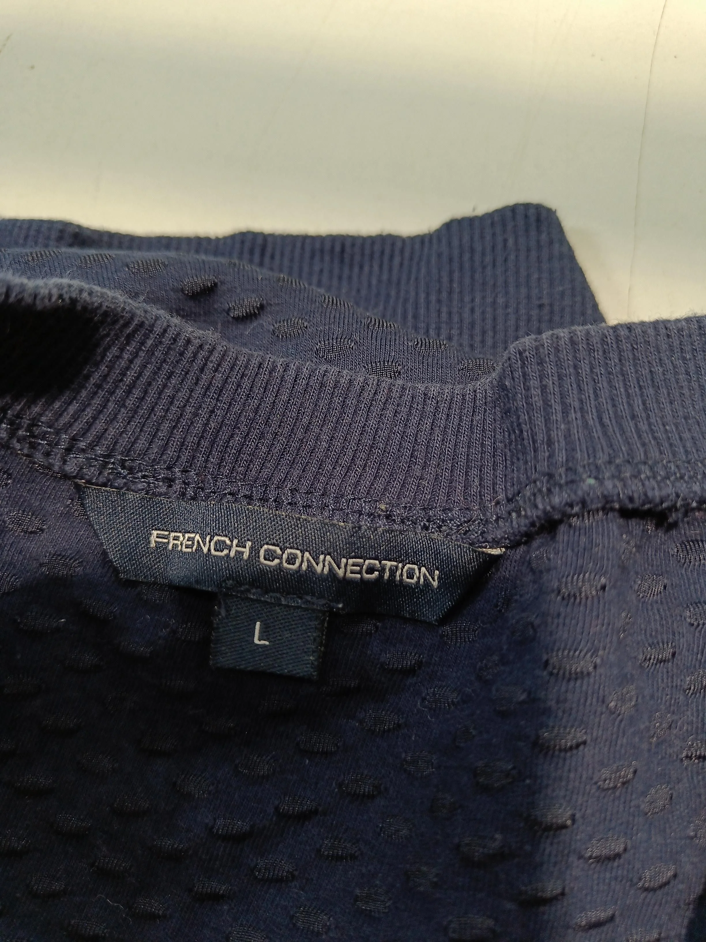 French Connection Women's Jumper L Blue Cotton with Polyester, Elastane Pullover - Image 6