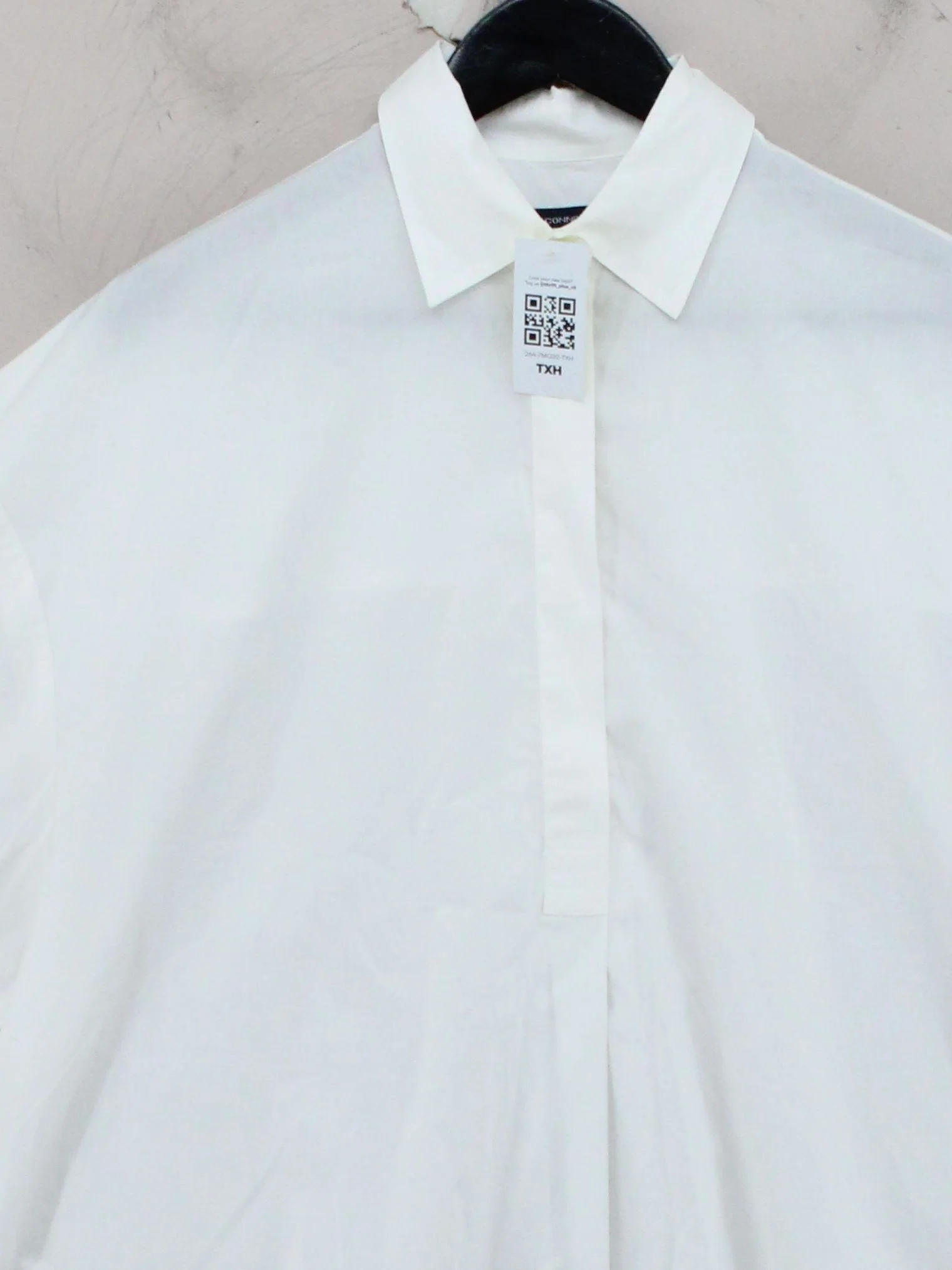 French Connection Women's Shirt M White 100% Cotton Short Sleeve Collared Basic - Image 3