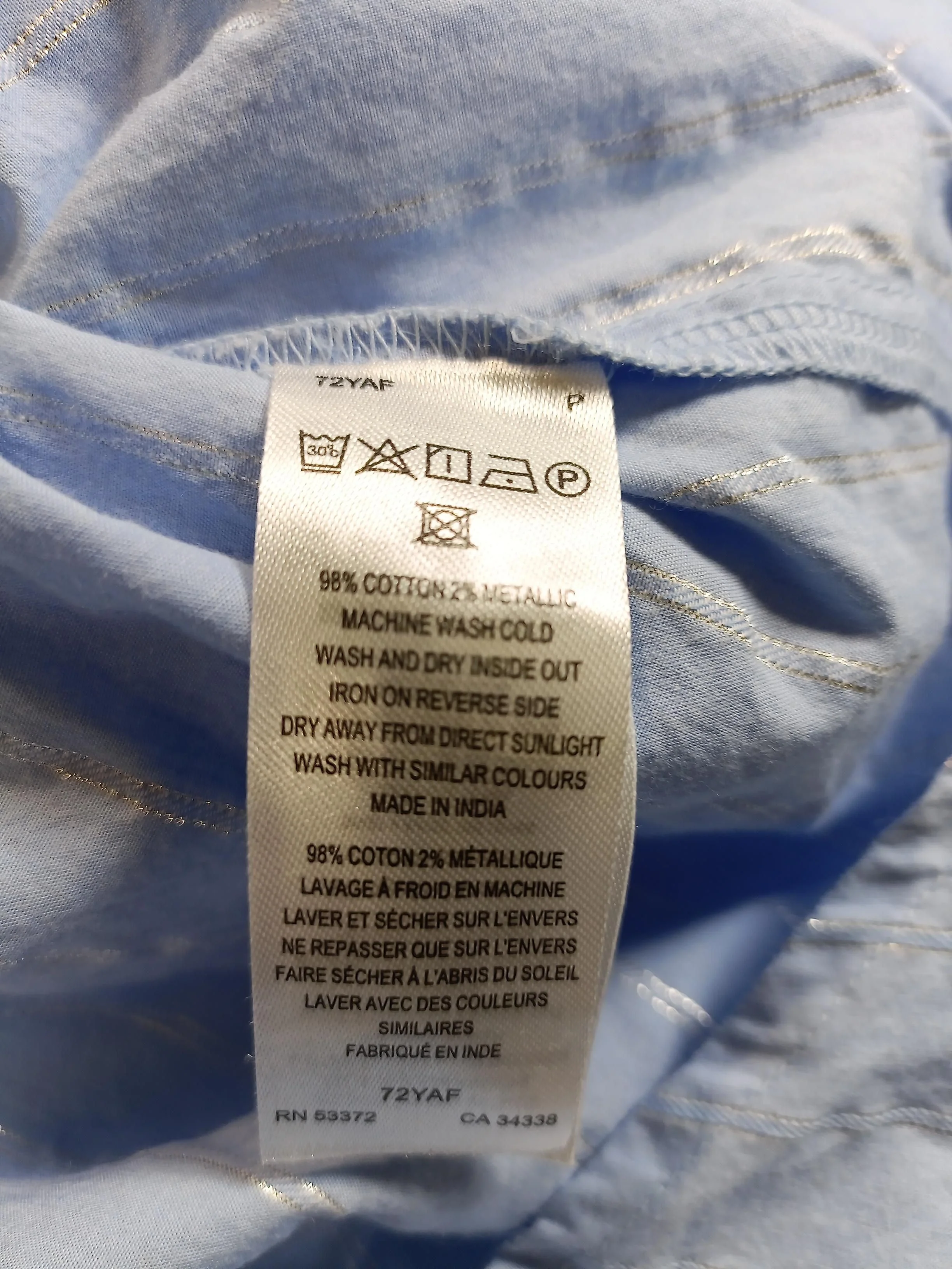 French Connection Women's Shirt UK 6 Blue Cotton with Other Basic - Image 6