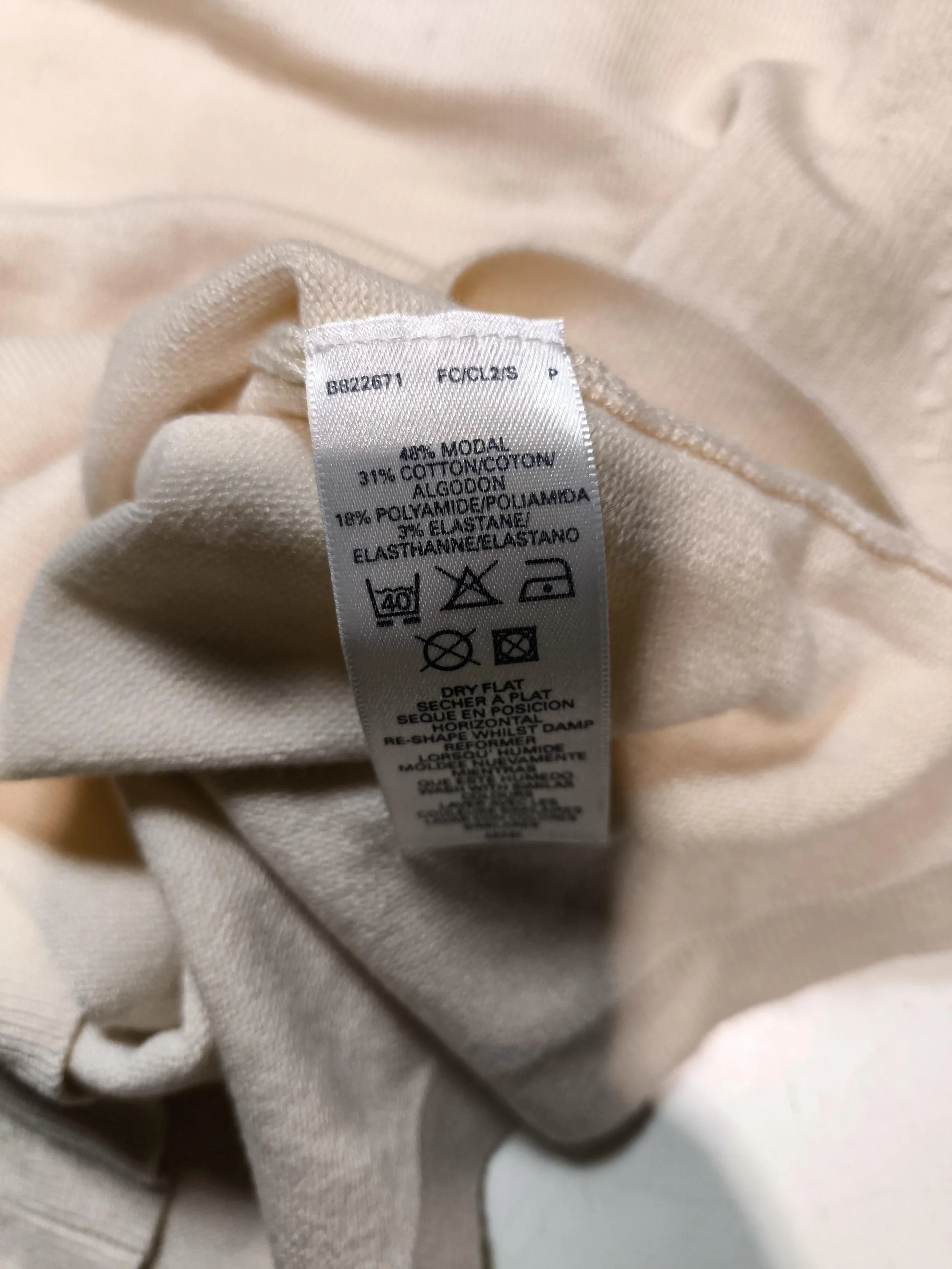 French Connection Women's T-Shirt S Cream Lyocell Modal - Image 8