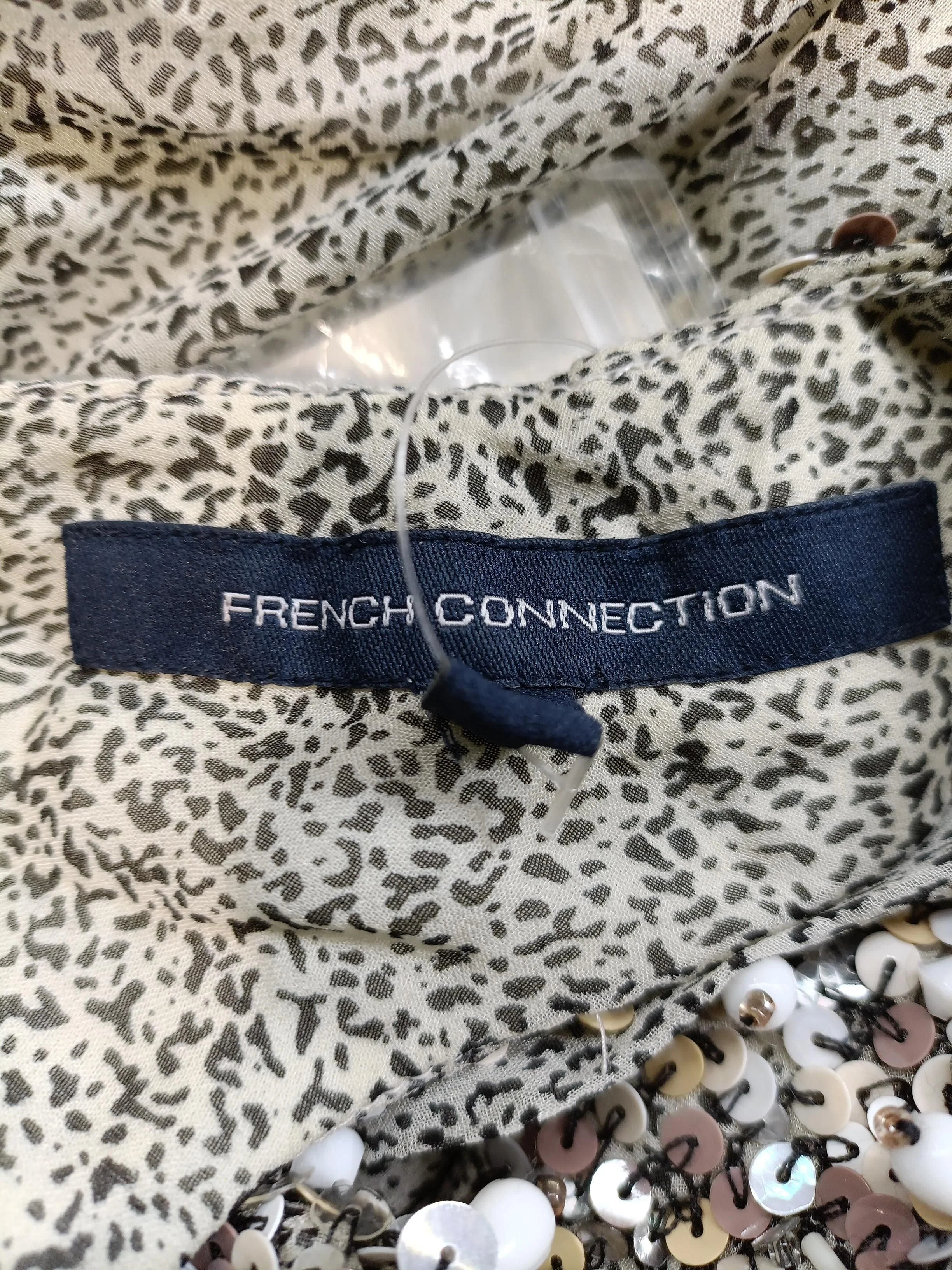 French Connection Women's Top UK 14 Grey Silk with Viscose Basic - Image 5
