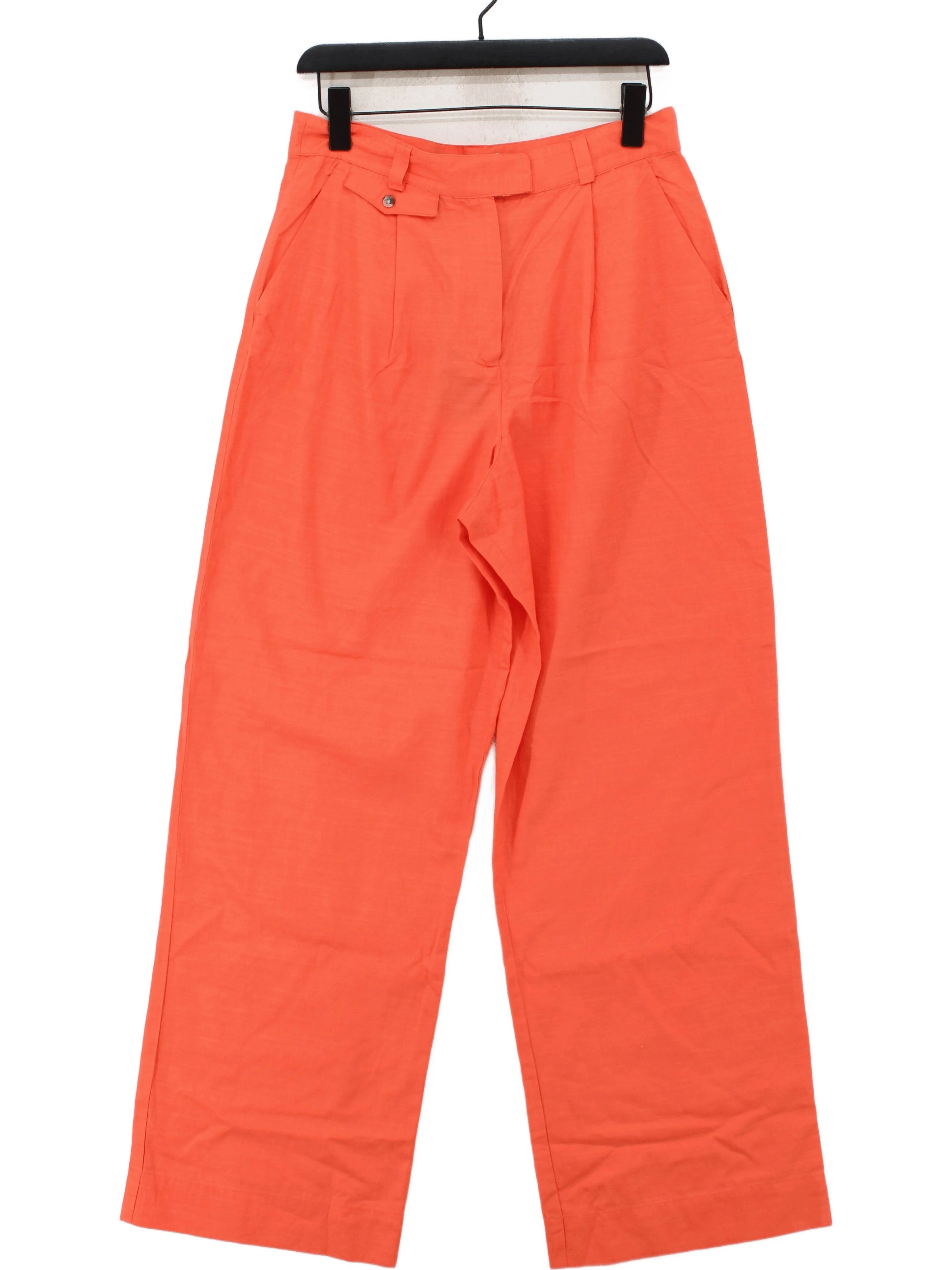 French Connection Women's Trousers UK 12 Orange Lyocell Modal with Cotton Chino