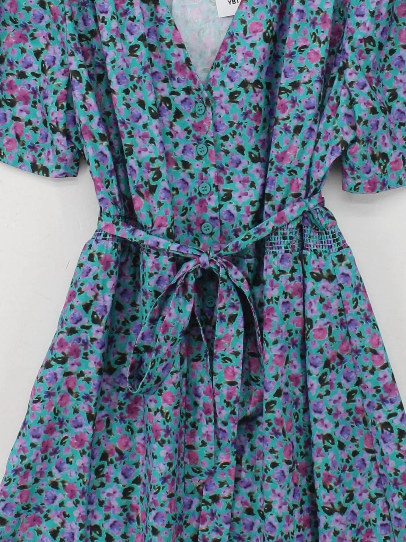 French Connection Wrap Midi Dress UK14 in Blue - Image 3