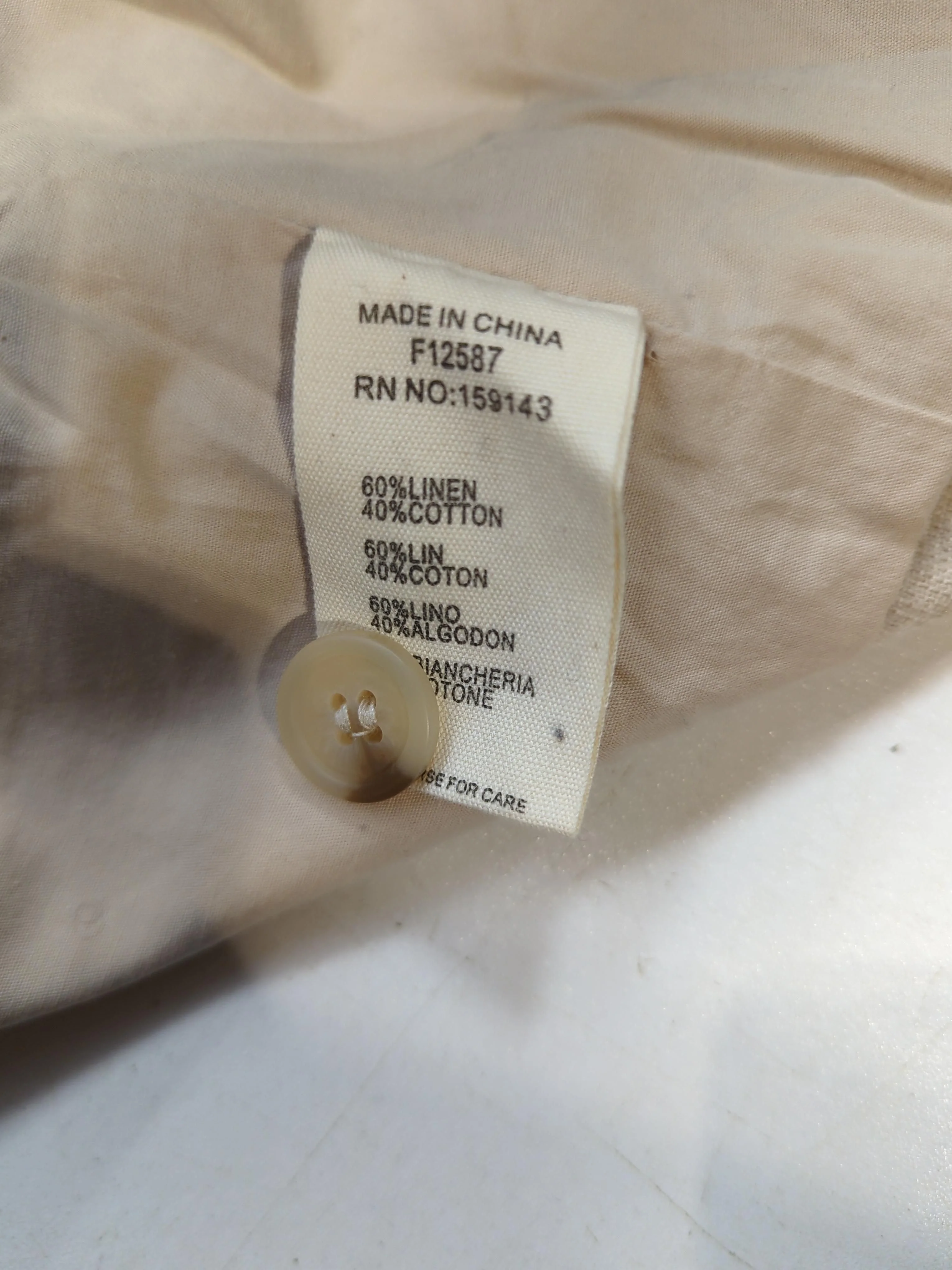 Frnch Men's Coat XL Cream Linen with Cotton Overcoat - Image 6