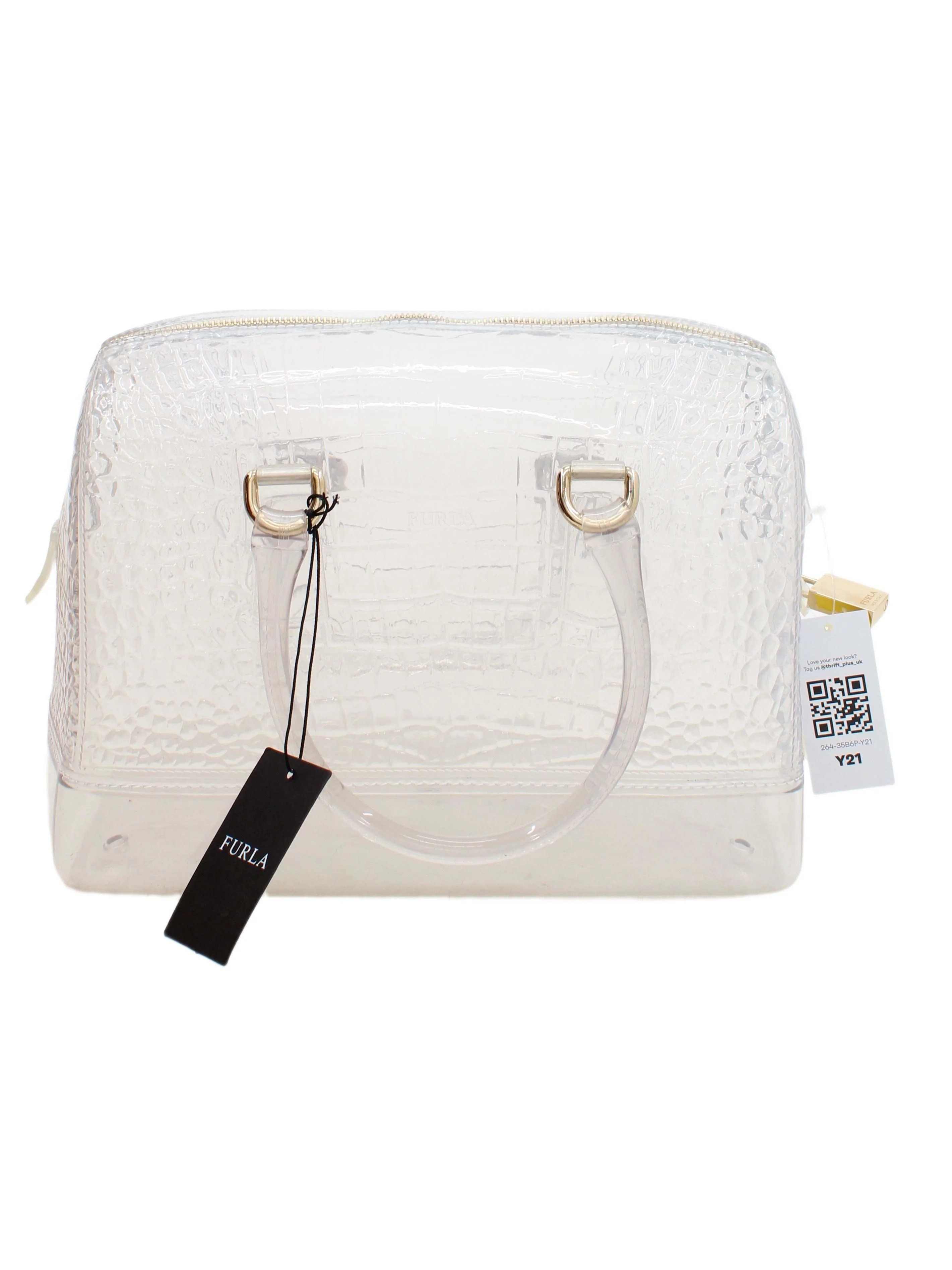 Furla Women's Bag White Animal Print 100% Other Shoulder Bag