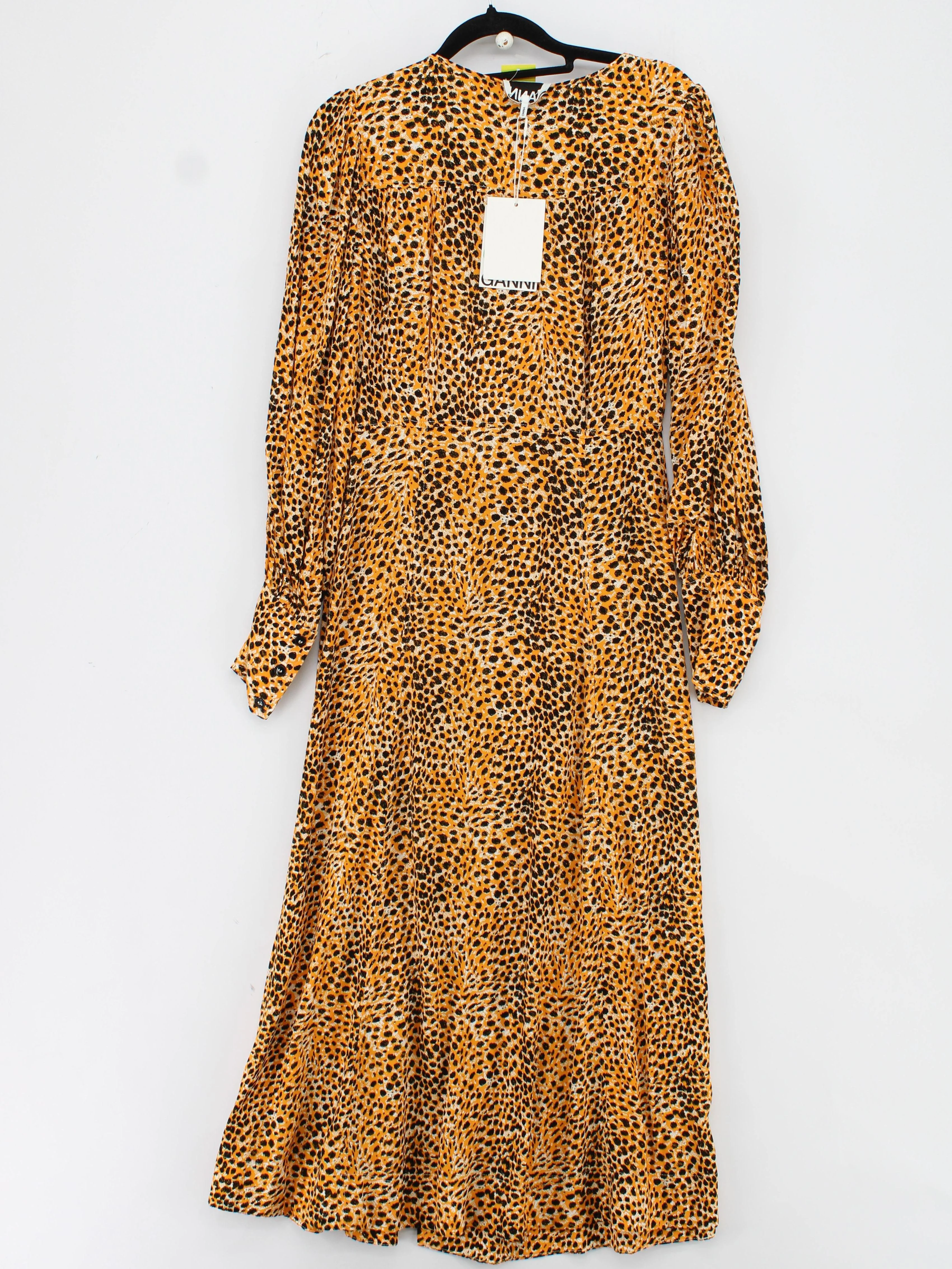 Ganni Wrap Midi Dress UK6 in Orange - Image 2