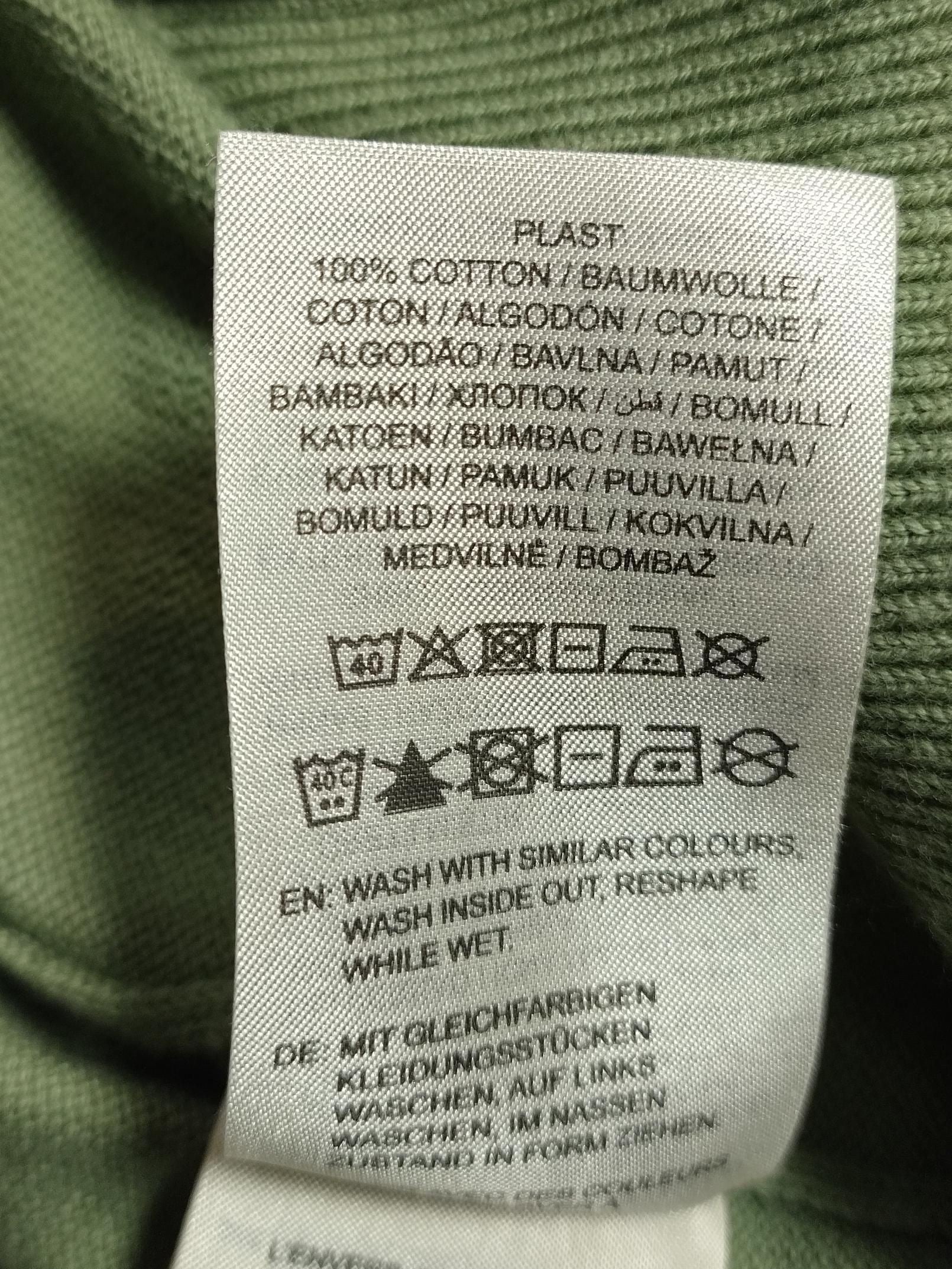 Gant Men's Jumper M Green 100% Cotton Mock Neck Pullover - Image 6