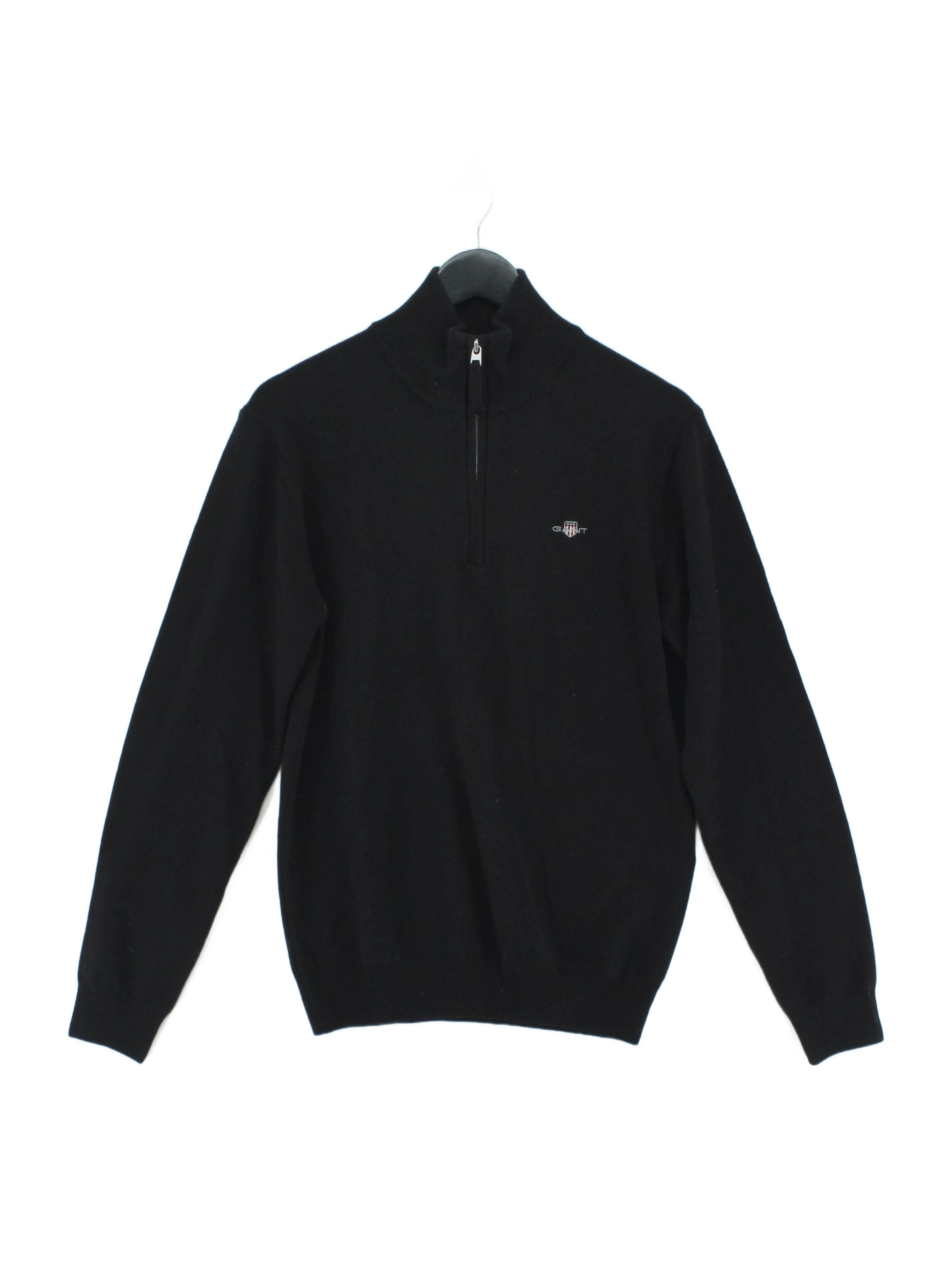 Gant Men's Jumper S Black 100% Wool Mock Neck Pullover