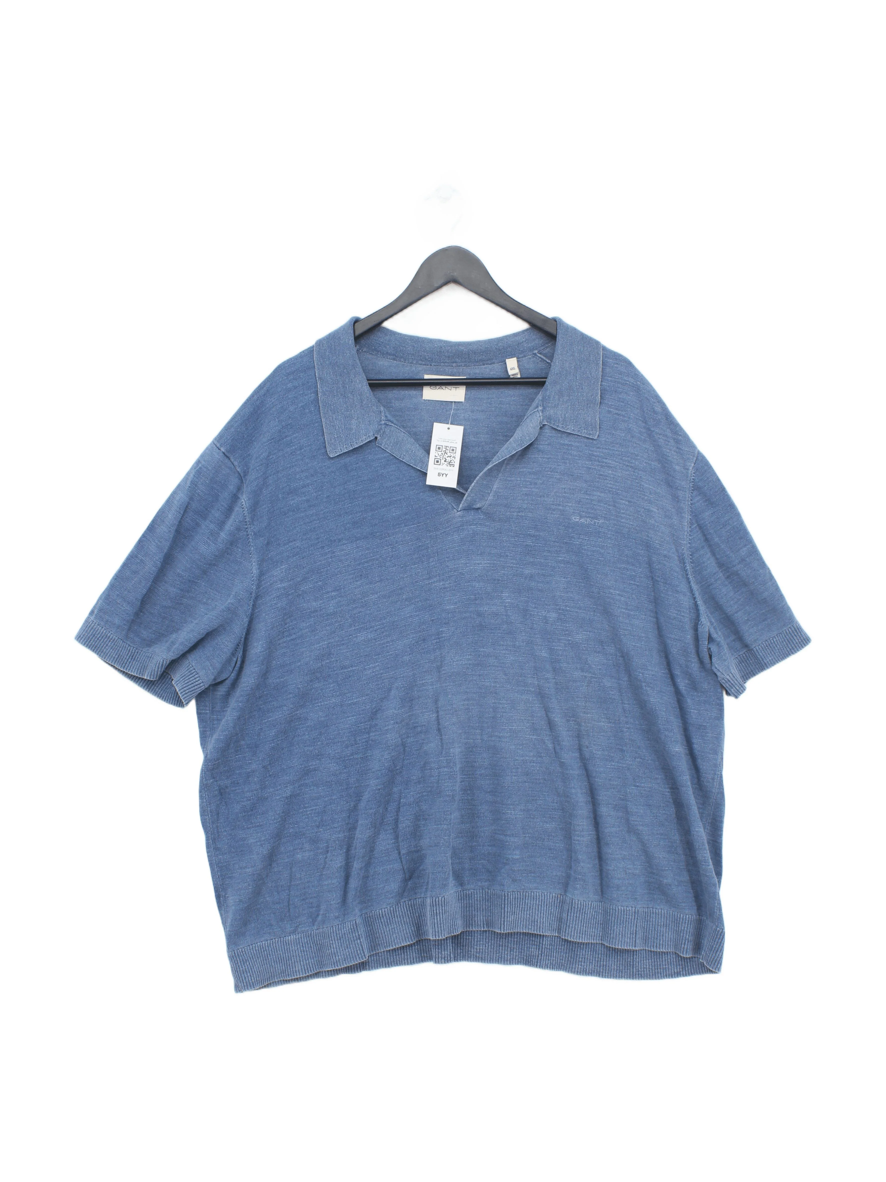 Gant Men's Polo Chest: 52 in Blue 100% Cotton Basic